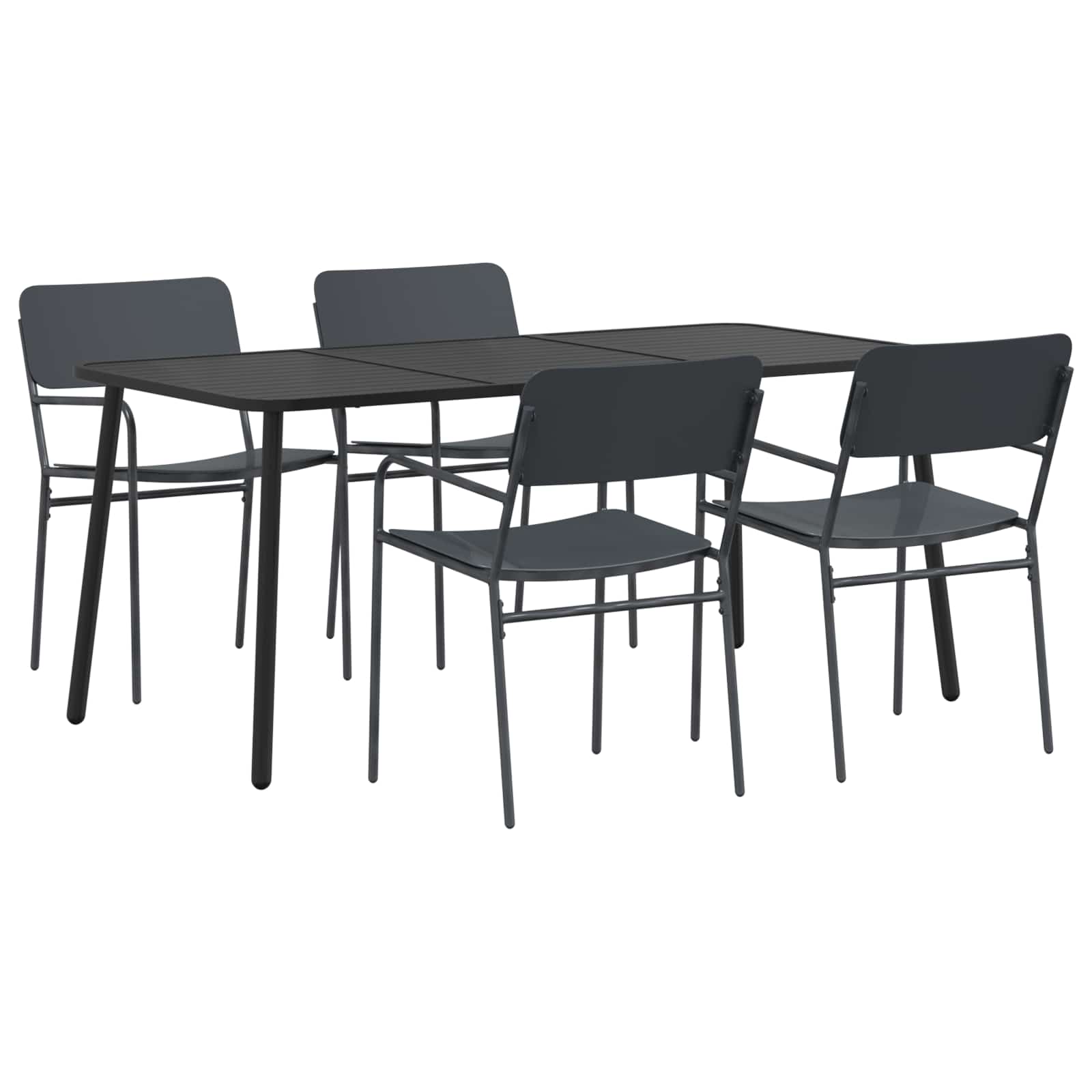 Essgruppe 5 Stk. Anthrazit 165 X 80 X 72 Cm Stahl Vidaxl