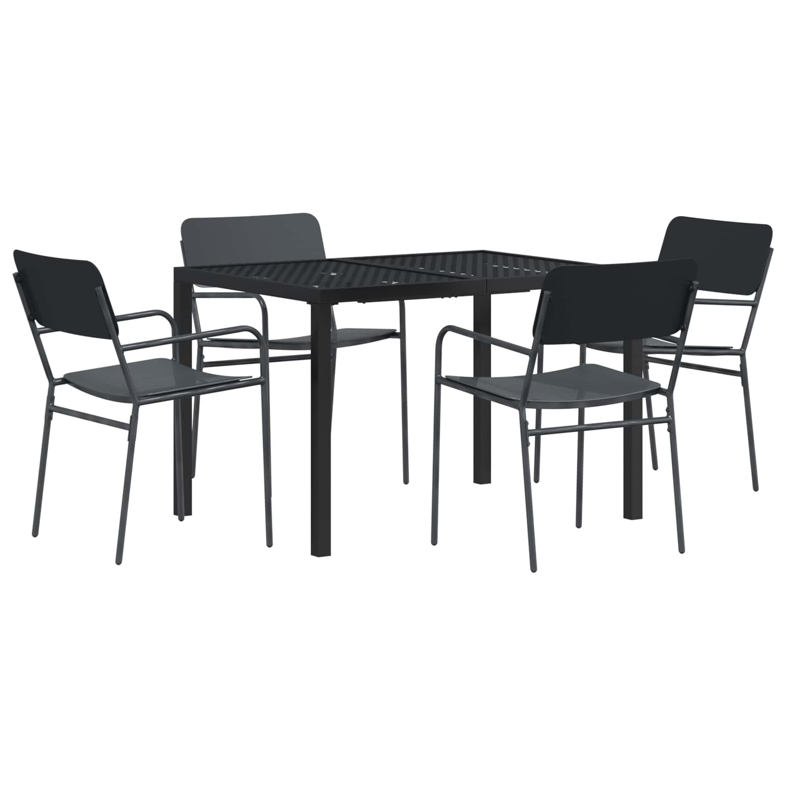Gartenmöbel Set 5 Stk. Anthrazit 110 X 80 X 72 Cm Stahl Vidaxl