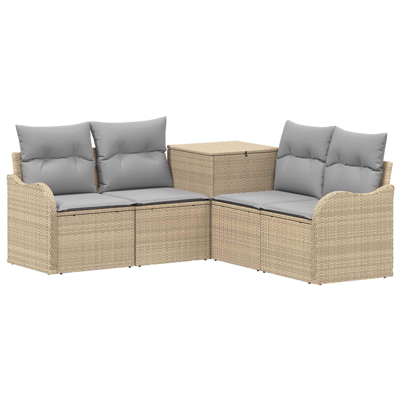 Sofa Set 5 Stk. Beige Und Hellgrau 177,5 X 177,5 X 85 Cm Vidaxl
