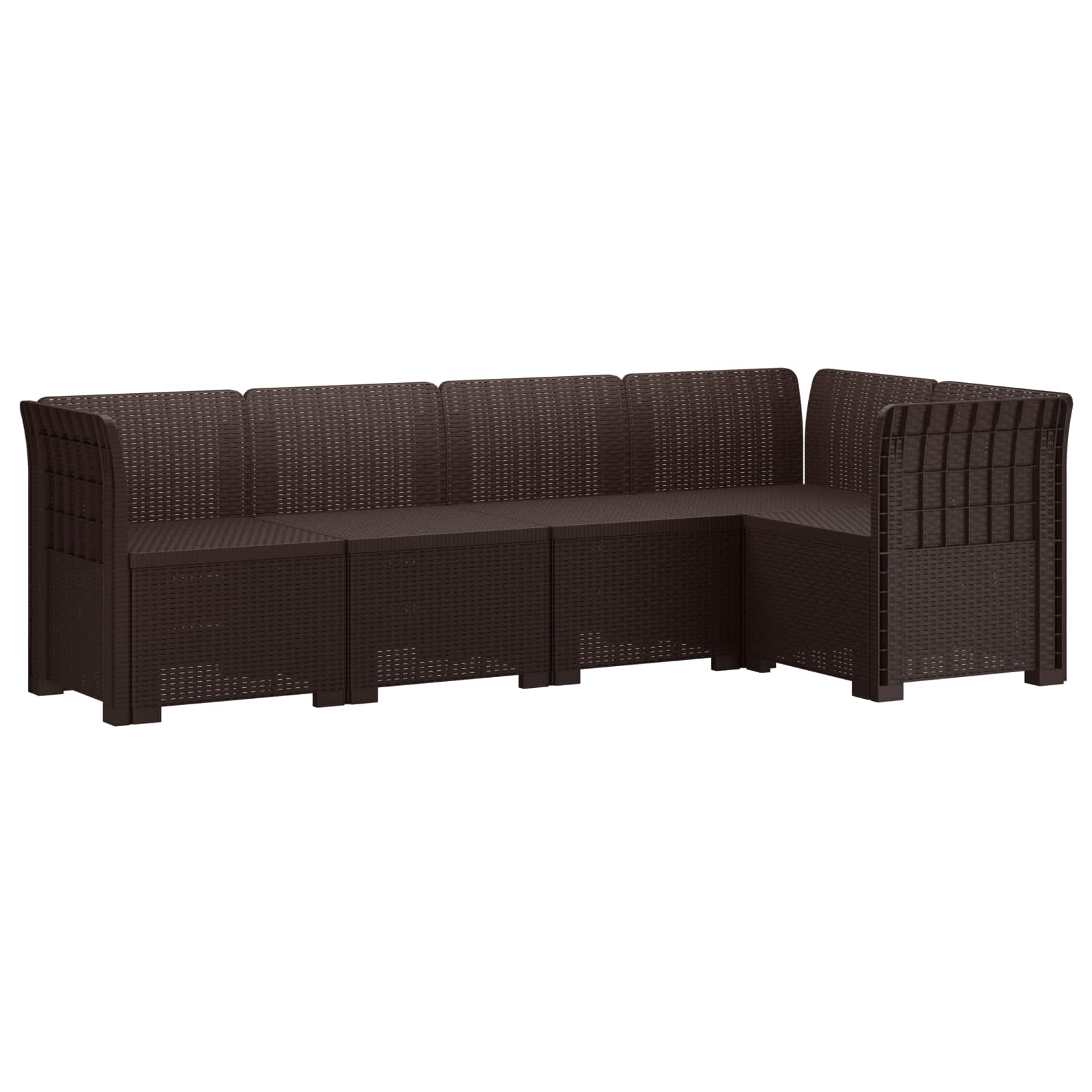 5-sitzer Gartensofa Rattan-look 5-sitzer Pp Braun Vidaxl