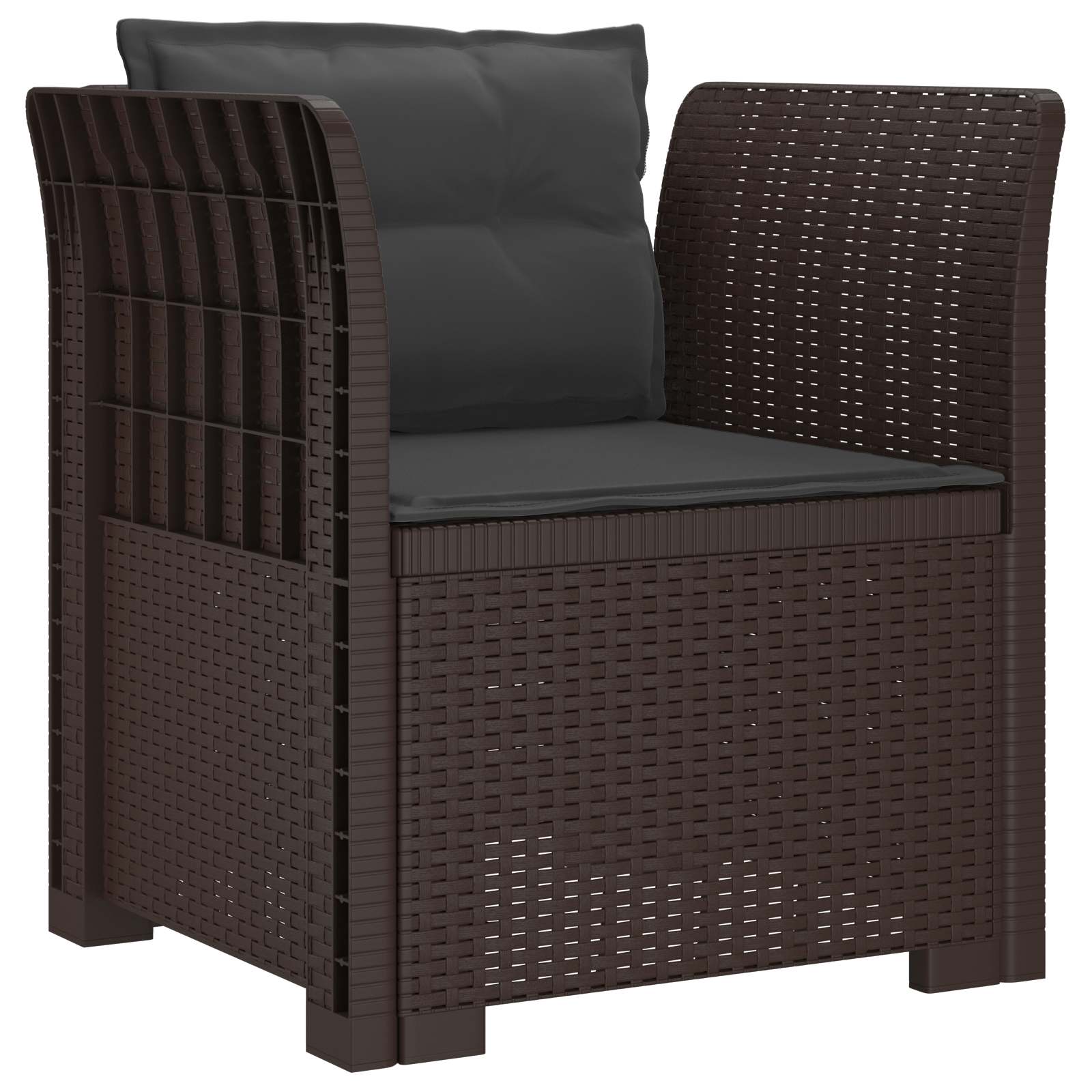 1-sitzer Sessel Mit Kissen Rattan-look Pp Braun 68 X 62 X 70 Cm Vidaxl