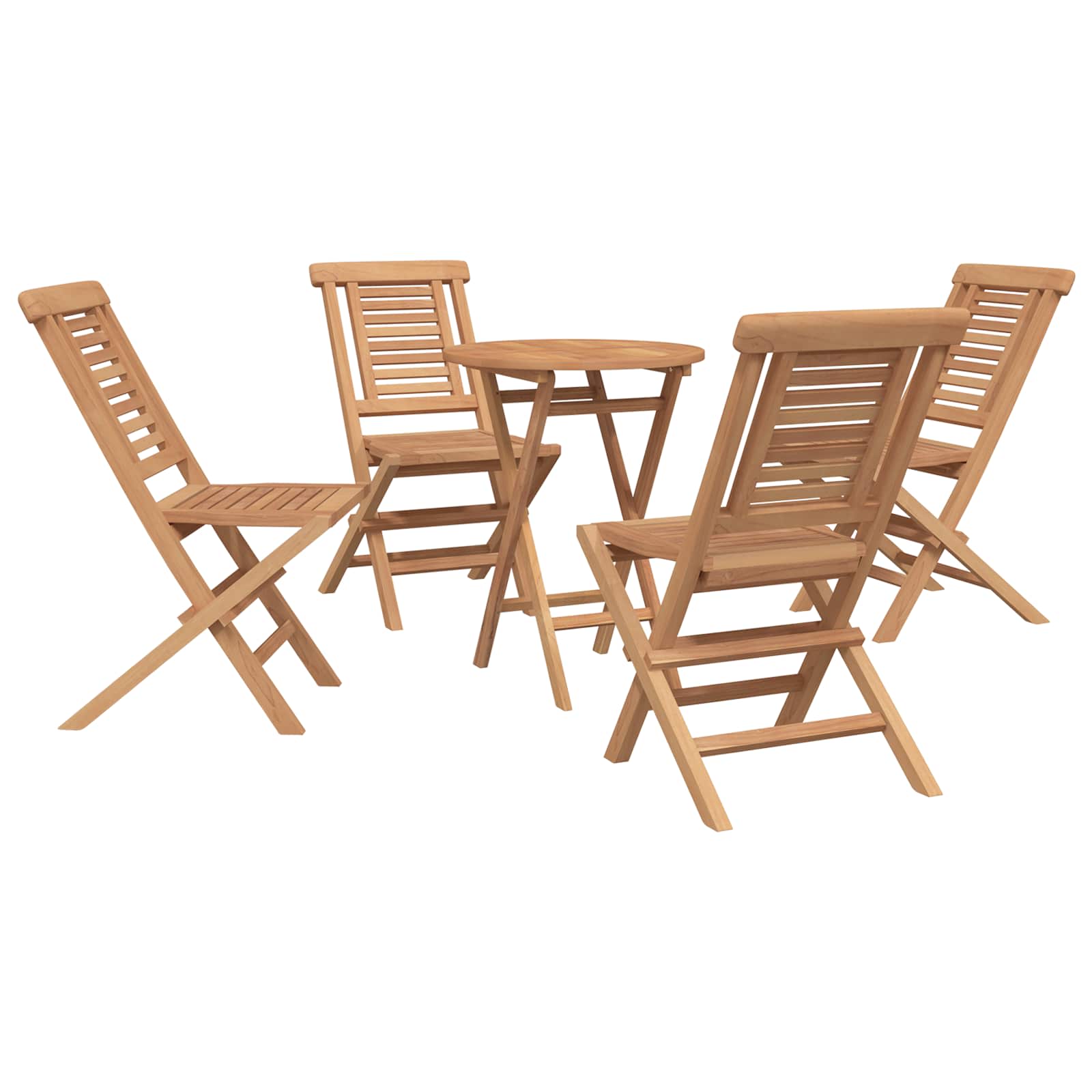 Gartenset 5 Stk. Braun 60 X 60 X 75 Cm Massivholz Teak Vidaxl