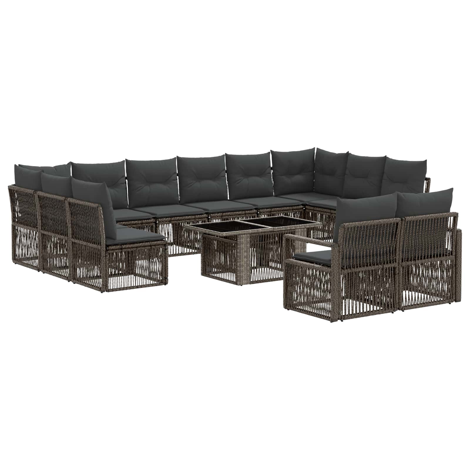 Gartensofa-set 13 Stk. Grau Und Dunkelgrau 100 X 55 X 73 Cm Vidaxl