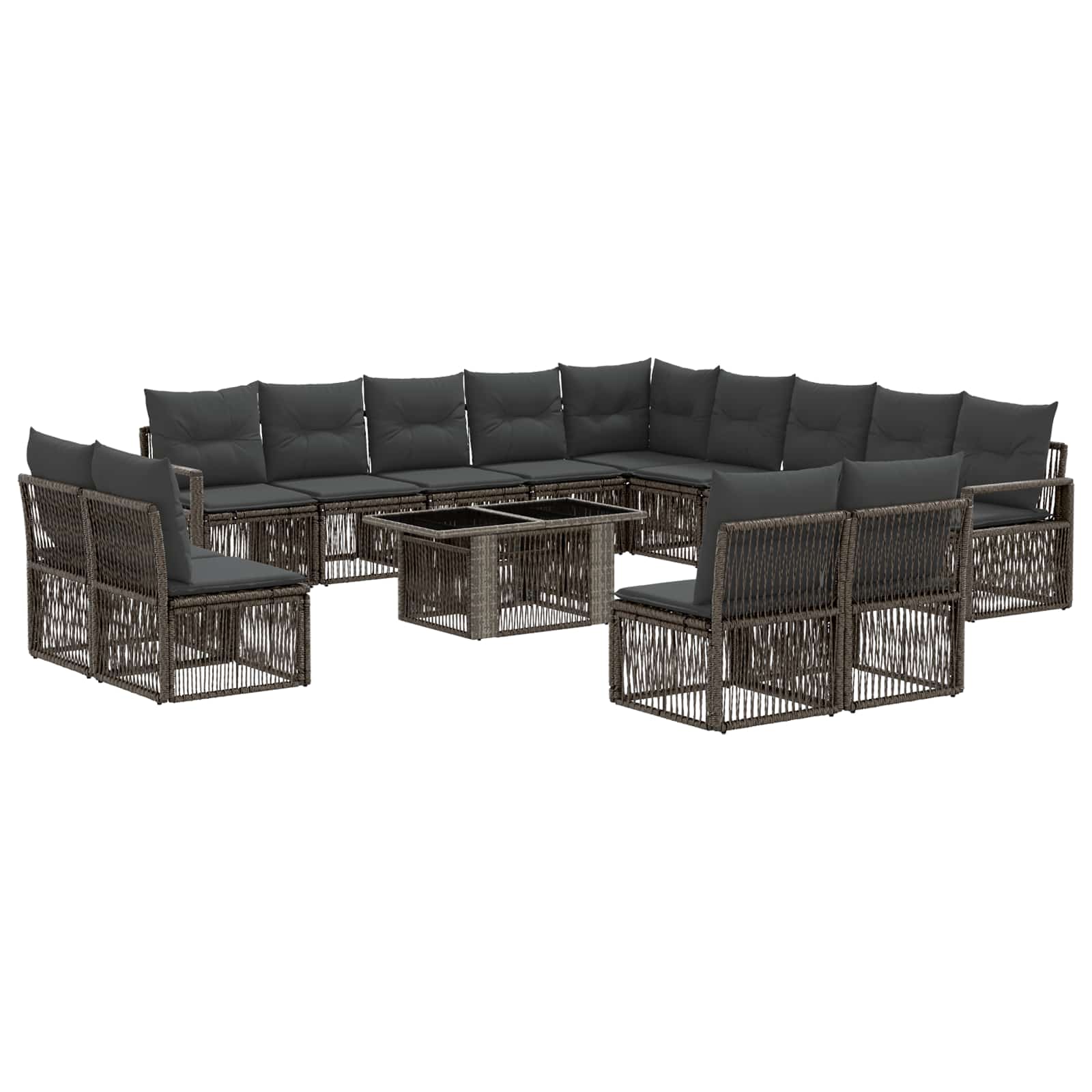 Gartensofa-set 14 Stk. Grau Und Dunkelgrau 100 X 55 X 73 Cm Vidaxl