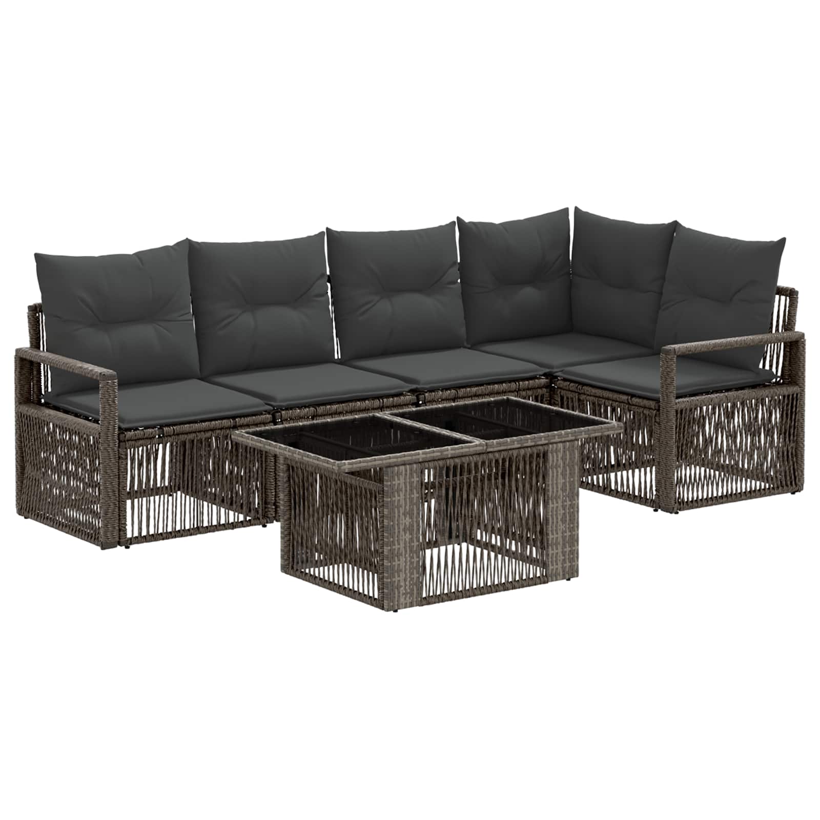 Gartensofa-set 6 Stk. Grau Und Dunkelgrau 100 X 55 X 73 Cm Vidaxl