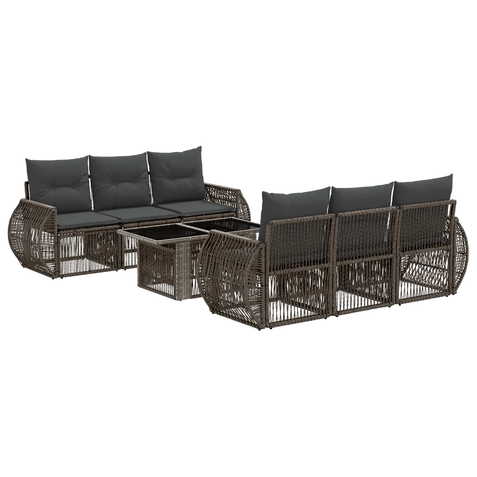 Gartensofa-set 7 Stk. Grau Und Dunkelgrau 100 X 55 X 73 Cm Vidaxl