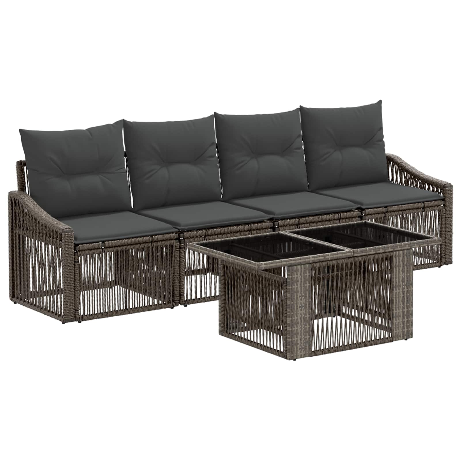 Gartensofa-set 5 Stk. Grau Und Dunkelgrau 100 X 55 X 73 Cm Vidaxl