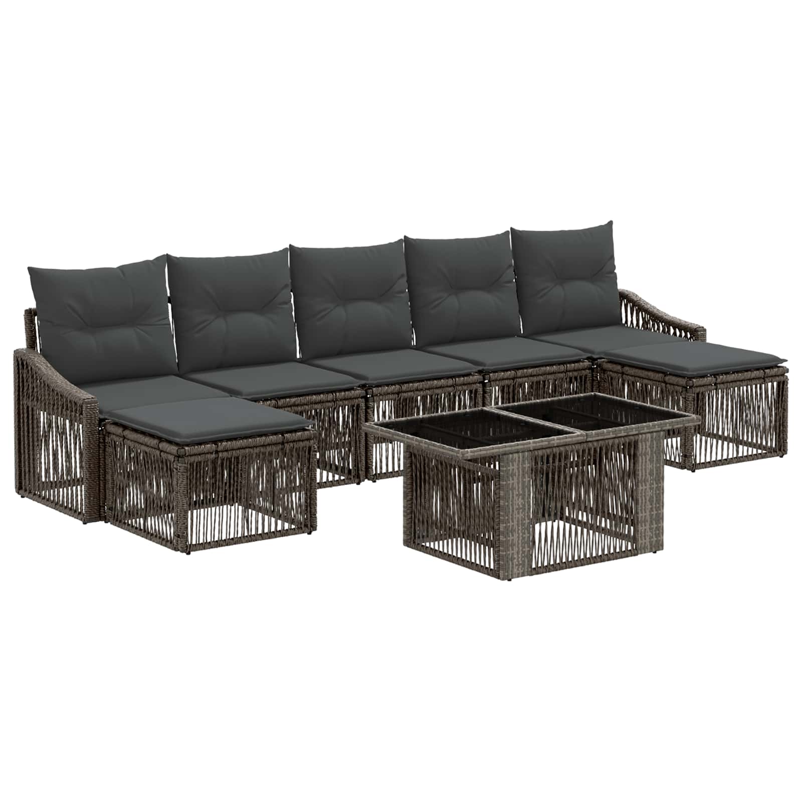 Gartensofa-set 8 Stk. Grau Und Dunkelgrau 100 X 55 X 73 Cm Vidaxl