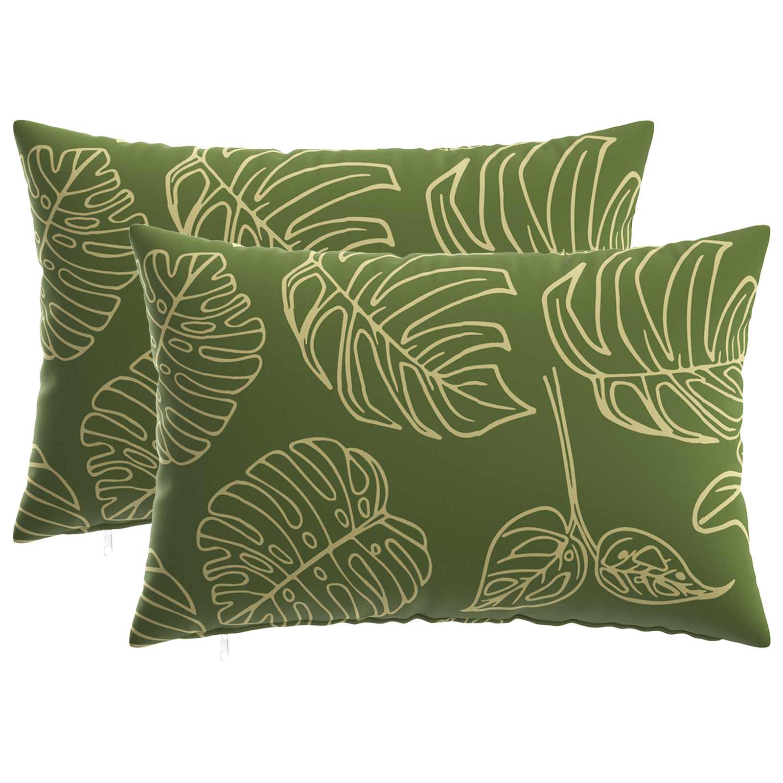 Kissen 2 Stk. Heerlen Blattdesign 50 X 70 Cm Polyester Vidaxl