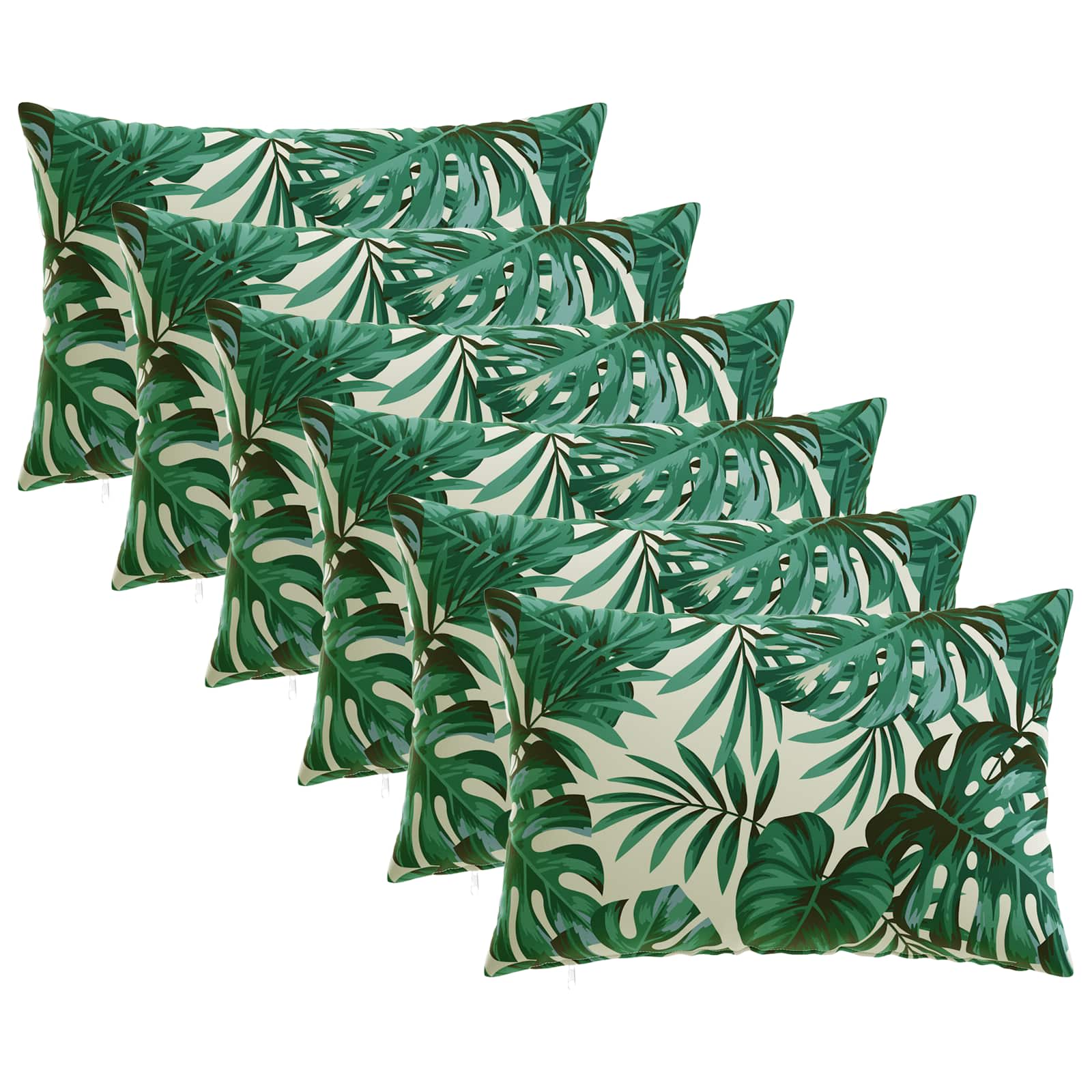 Kissen 6 Stk. Heerlen Blattmuster 40 X 60 Cm Polyester Vidaxl