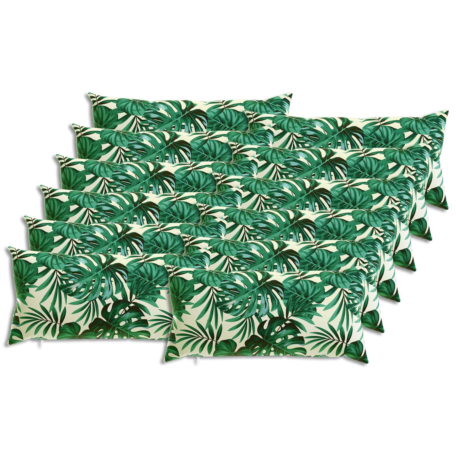 Kissen 12 Stk. Heerlen Blattmuster 40 X 80 Cm Polyester Vidaxl