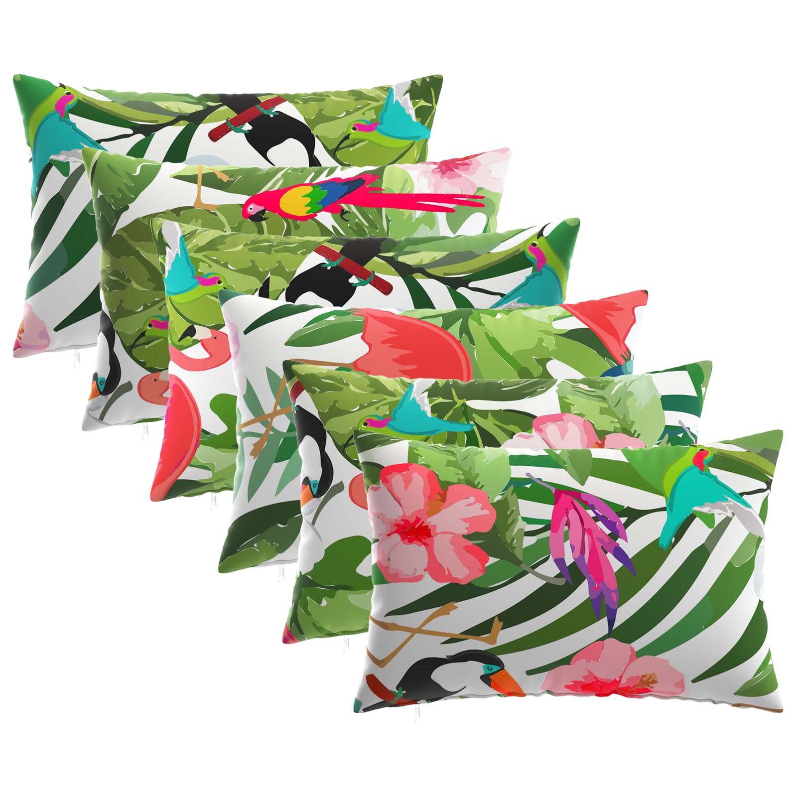 Kissen 6 Stk. Heerlen Mehrfarbig 40 X 60 Cm Polyester Vidaxl