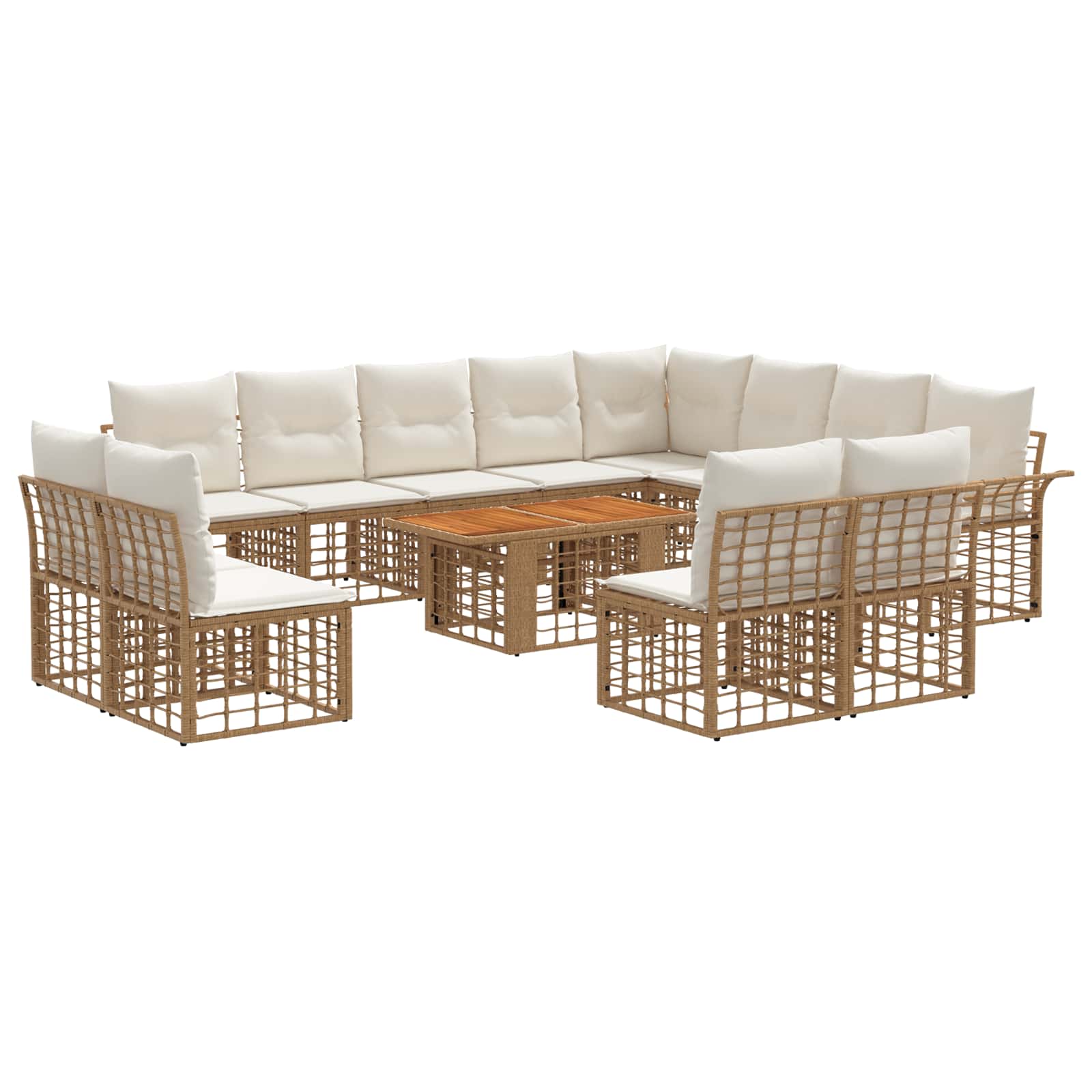 Gartensofa-set 13 Stk. Natürlich Und Cremweiß 100 X 55 X 73 Cm Vidaxl