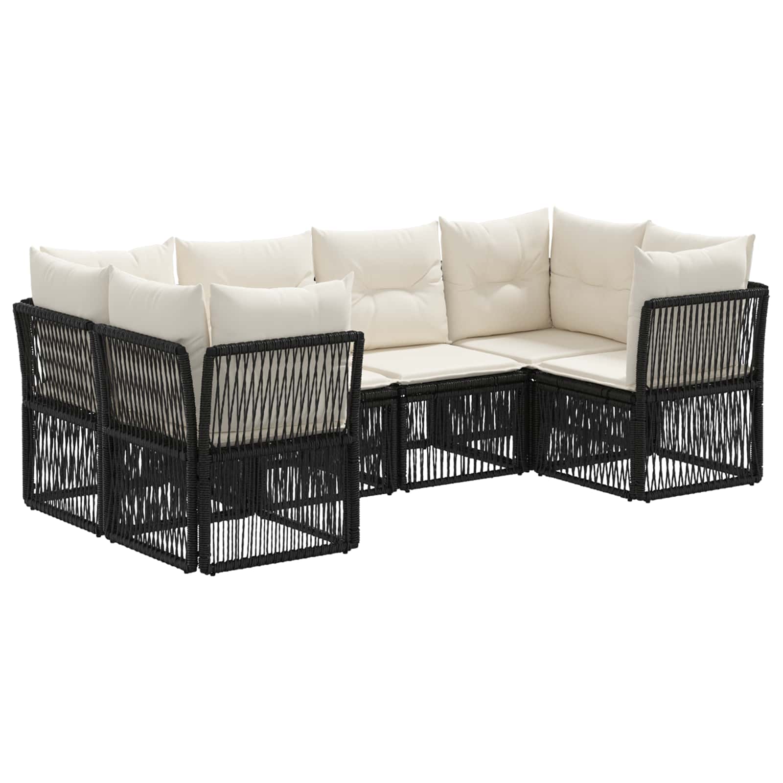 Gartensofa-set 6 Stk. 6-sitzer Schwarz Poly-rattan Vidaxl