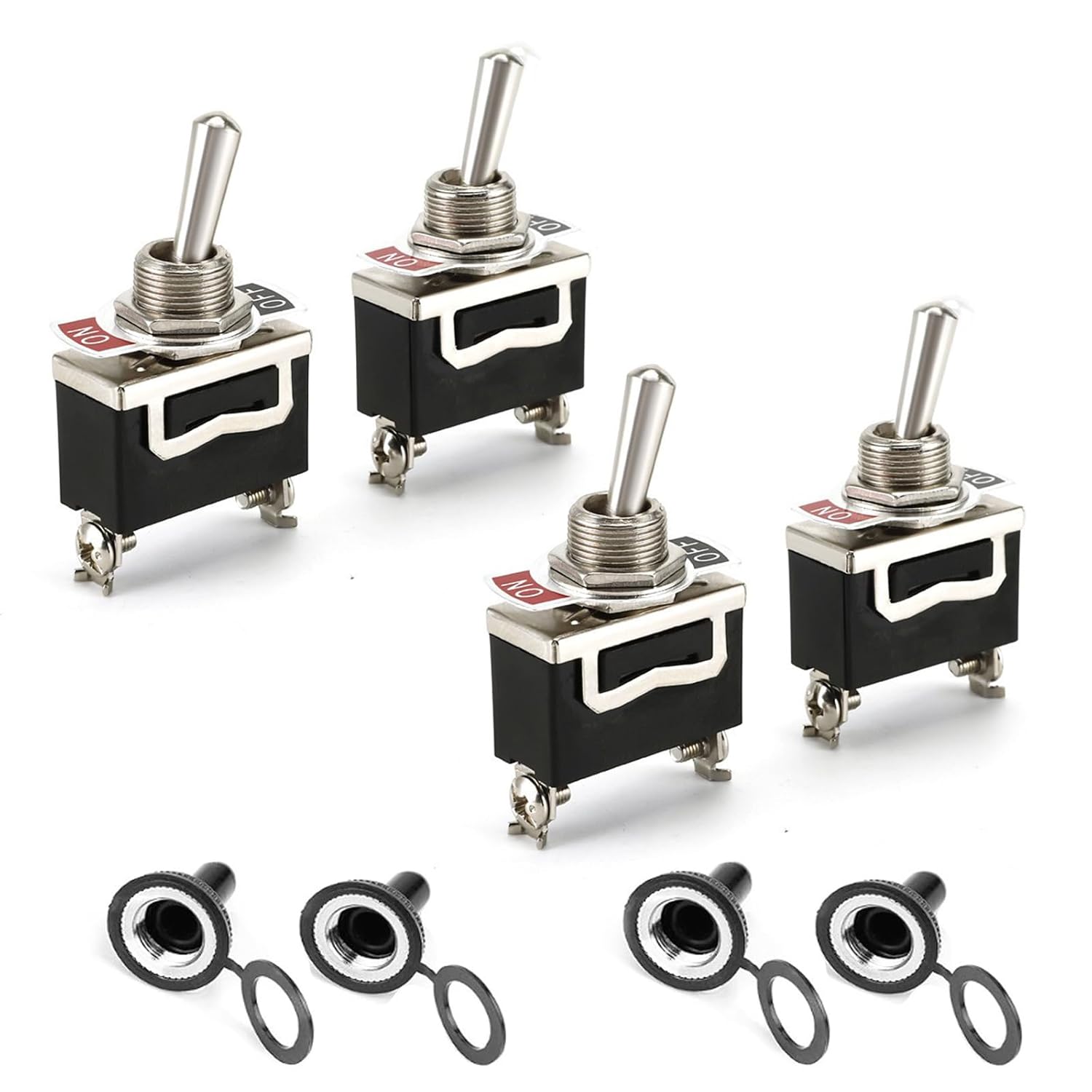 12v/24v Metall-wippschalter Mit Wasserdichter Kappe, 2-poliger Spst-schalter Für Auto, Lkw, Boot Und Motorrad