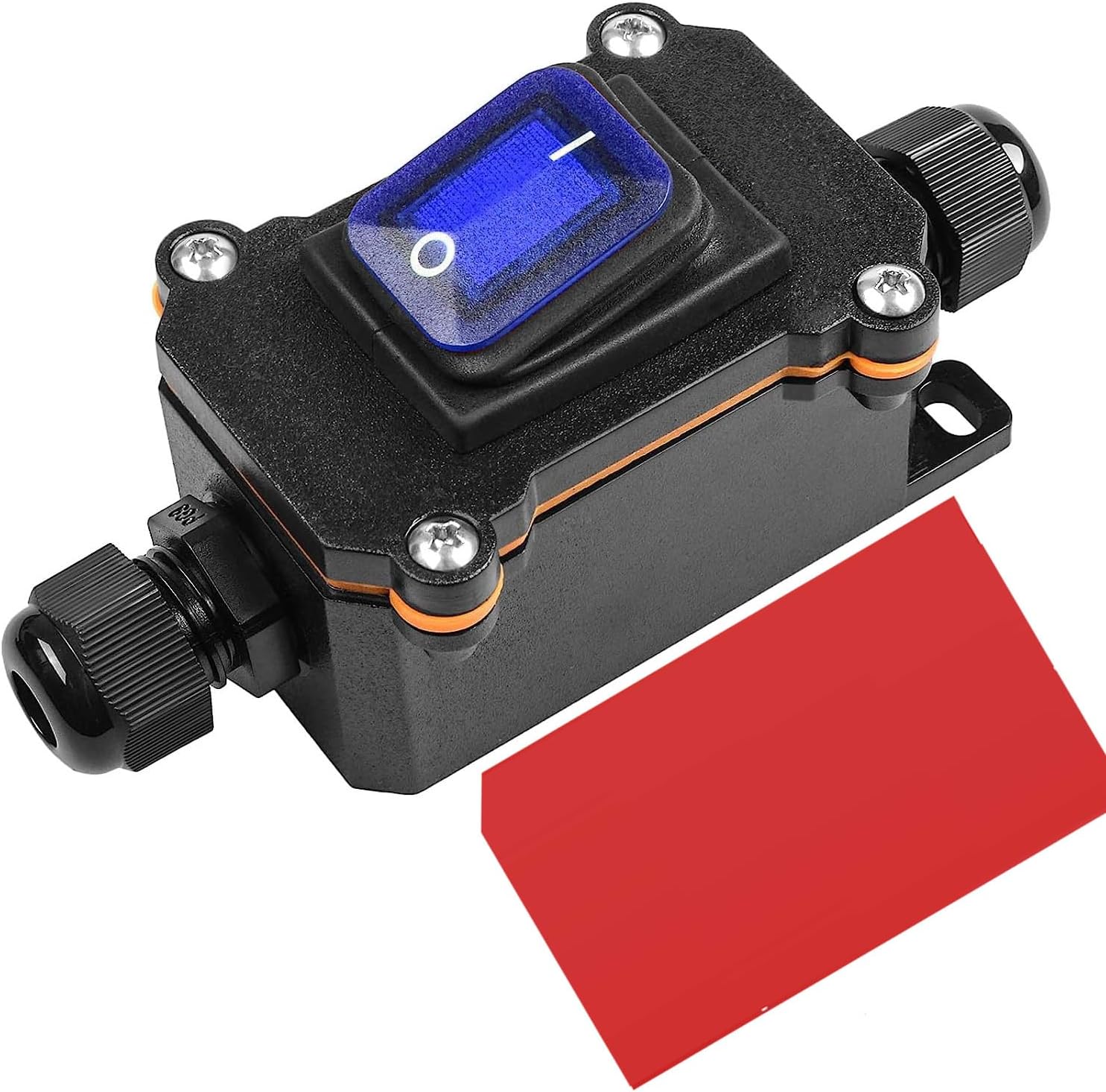Ip66 Wasserdichter Wippschalter Dpst 20a Doppellochgehäuse Mit Blauer Led Für Den Außenbereich, Garten Und Hohe Leistung