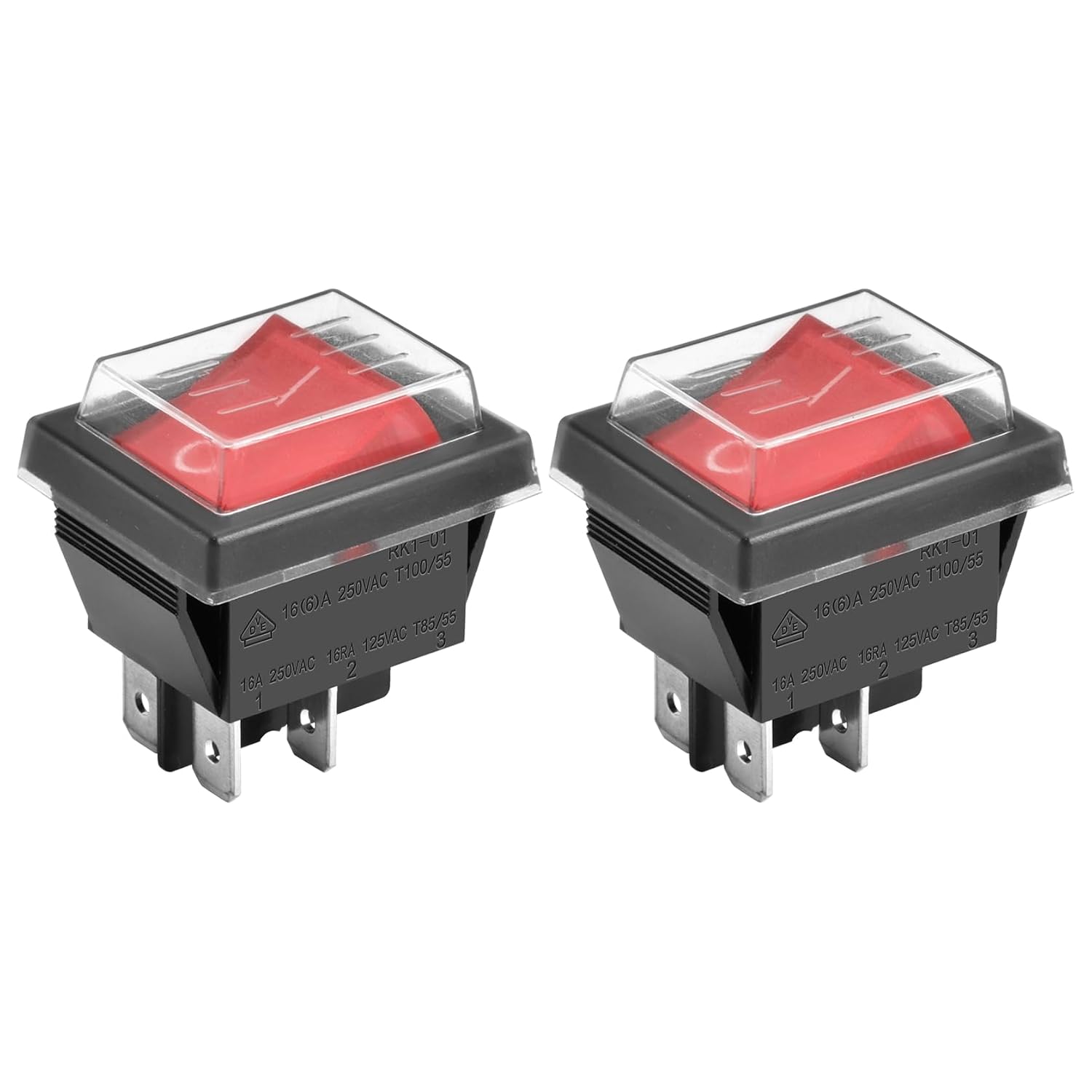 Roter Dpst-kippschalter 16 A 250 V Mit Wasserdichter Abdeckung Für Schalttafelmontage Und Industrielle Anwendungen