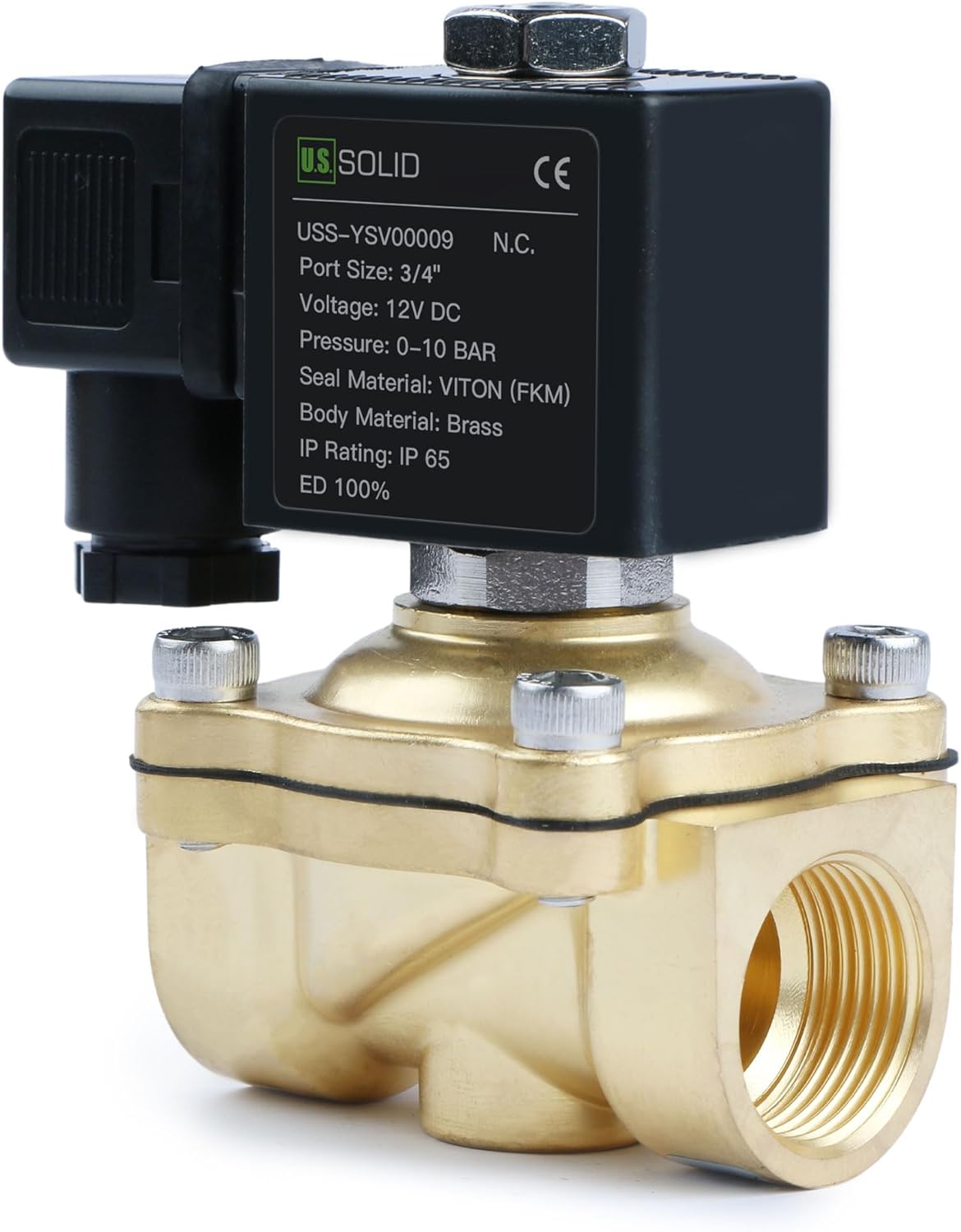 12v Dc 3/4" Messing-magnetventil, Normalerweise Geschlossen, Für Hochdruck-flüssigkeitssteuerung, Industrielle Anwendung