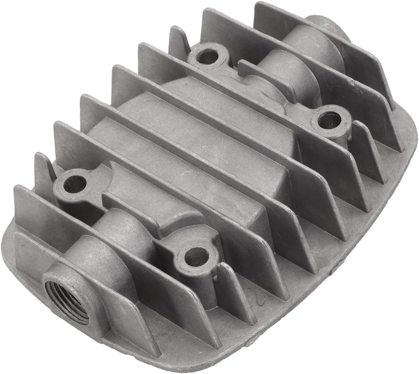 Zylinderkopf Aus Grauem Aluminium Für Luftkompressoren, Ersatzteil, Optimale Wärmeableitung Für Pneumatische Pumpen, Industrielle Anwendung
