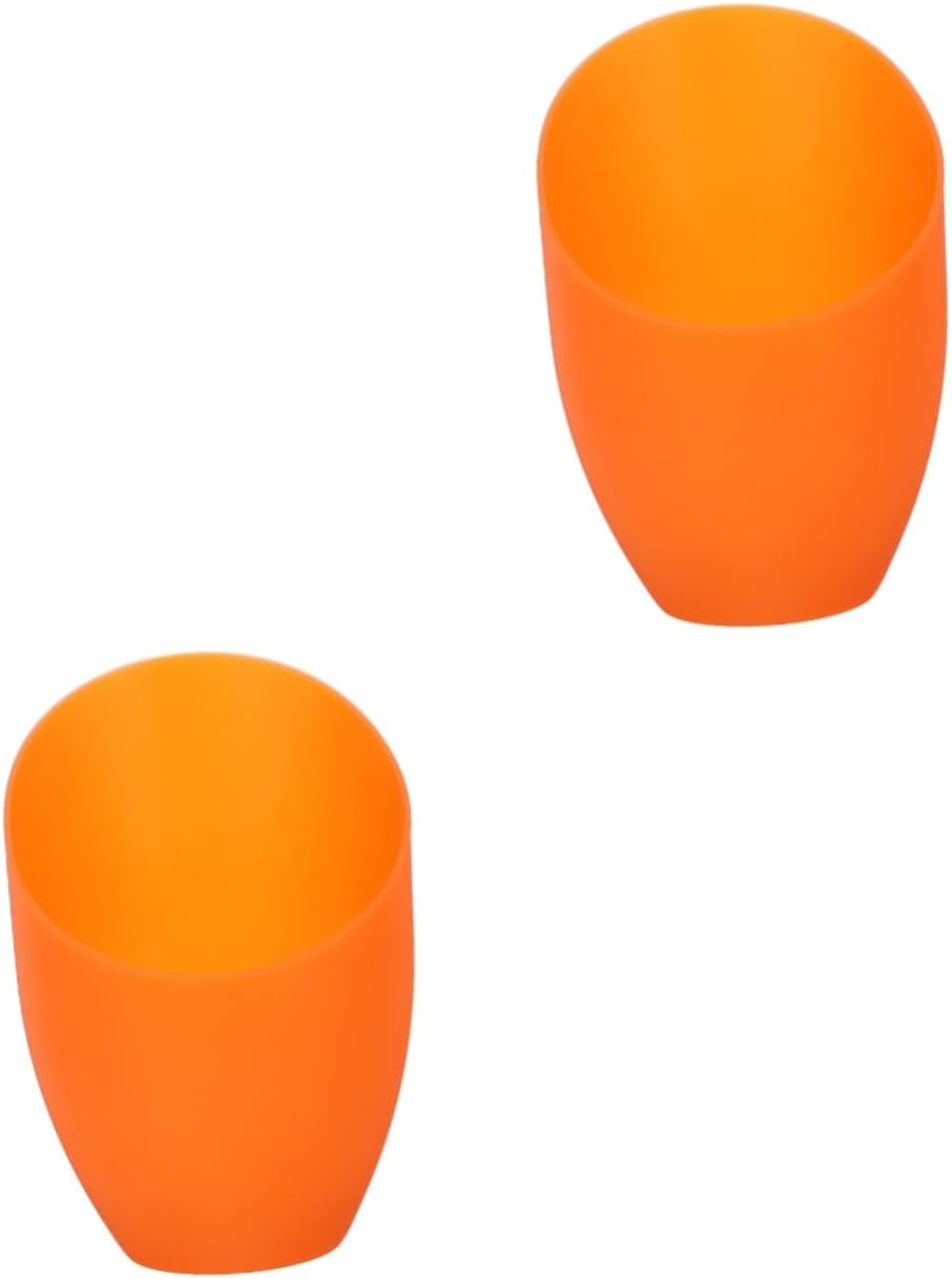 Lampenschirm – 2er-set – Kunststoff – Abgewinkeltes Design – Für Nachttisch- Oder Schreibtischlampe – Orange – 13 X 11 X 9 Cm