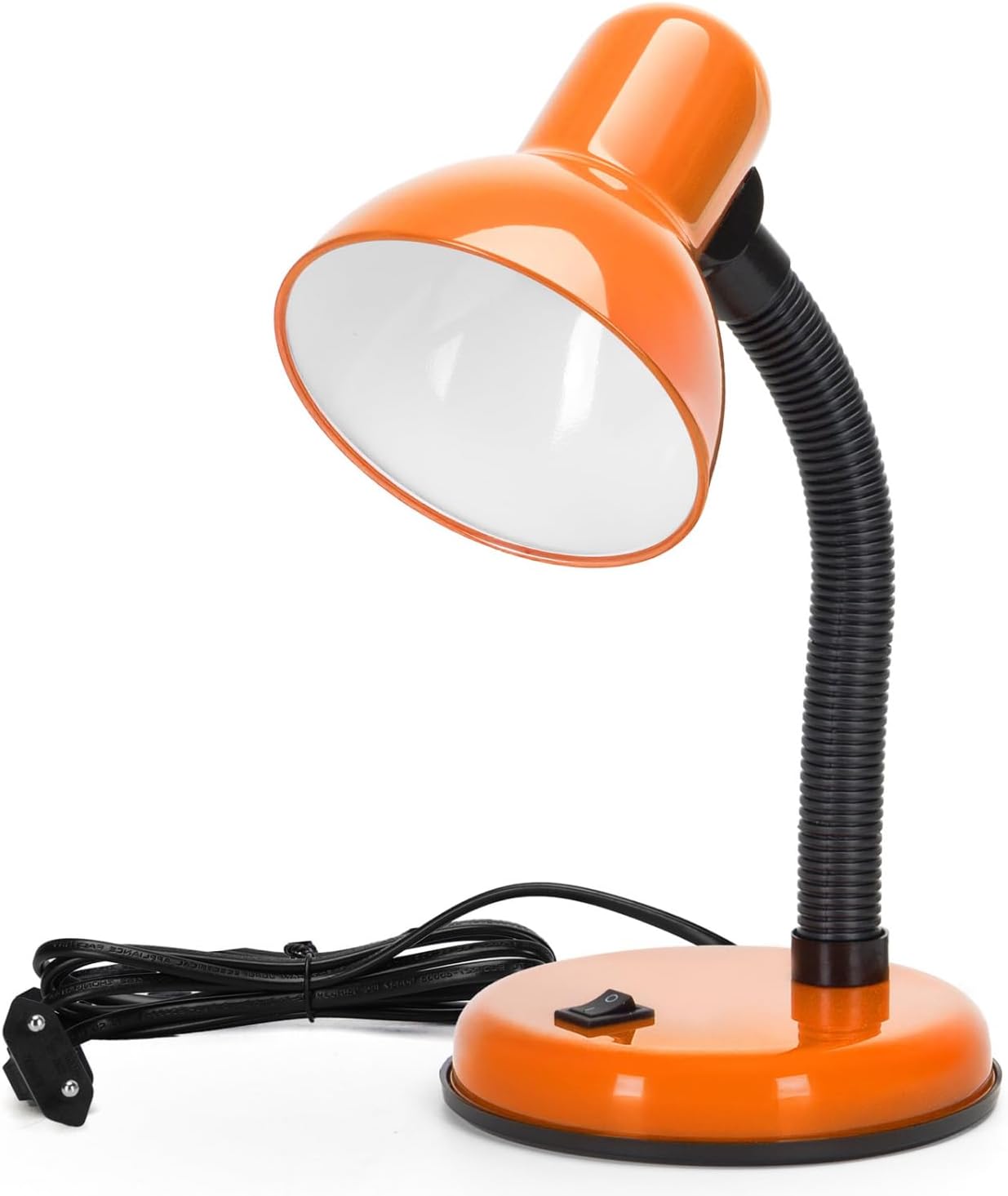 Retro-schreibtischlampe – 1 Stück – Orangefarbenes Metall – Verstellbarer Hals – Integrierte E27-fassung – Leuchtmittel Nicht Enthalten