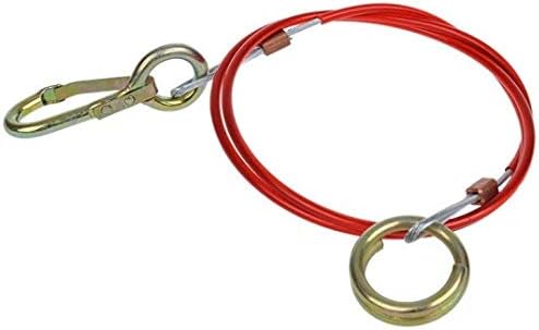 Sicherheitskabel Für Anhänger – 1 Stück – Rot Ummantelter Stahl – 1,5 Meter – Mit Haken Und Öse – Für Anhängerkupplung