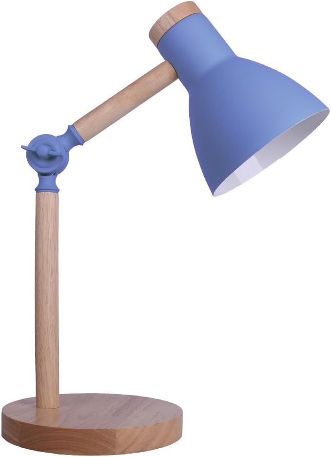 Schreibtischlampe – 1 Stück – Metall Und Holz – Flexibler Arm – Für Büro Und Schlafzimmer – Schwarz