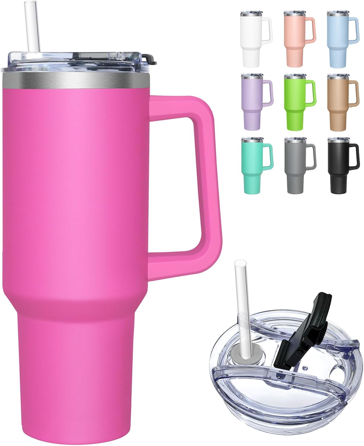 Isolierbecher – 1 Stück – Edelstahl – 24 Stunden Doppelisolierung – Ideal Für Reisen, Büro Und Sport – 1180 Ml, Schwarz