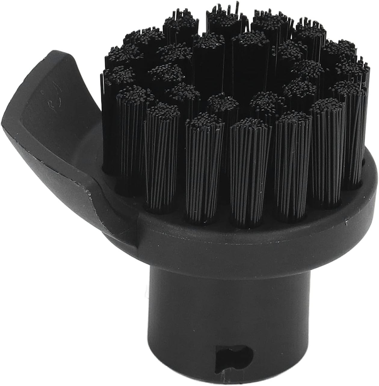 Runde Nylonbürste Für Dampfreiniger, Schwarzes Abs-zubehör, Tiefenreinigung Und Integrierter Schaber, Ideal Für Küche Und Bad