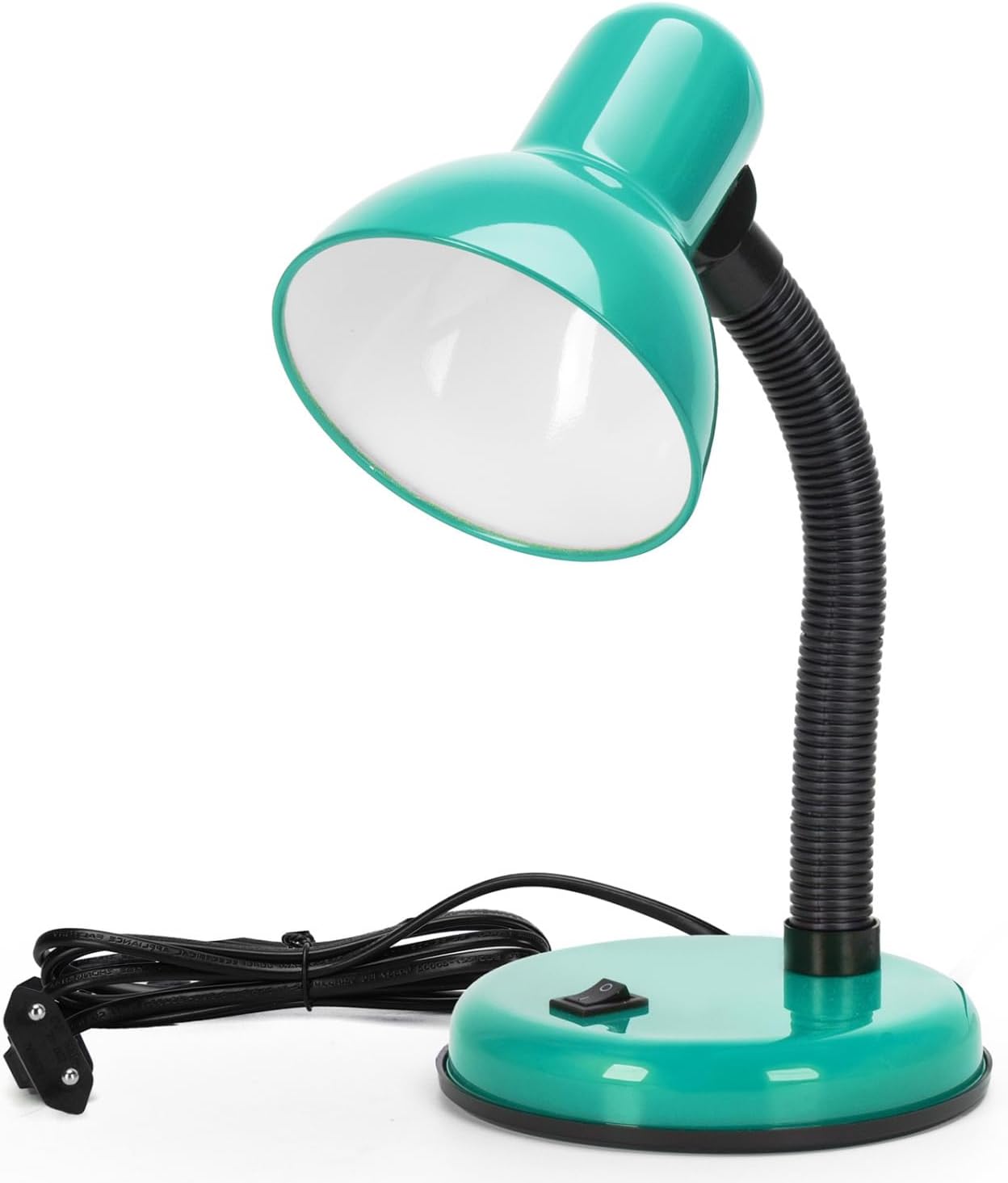 Retro-schreibtischlampe – 1 Stück – Türkisfarbenes Metall – Verstellbarer Hals – Integrierte E27-fassung – Zum Lesen Und Dekorieren