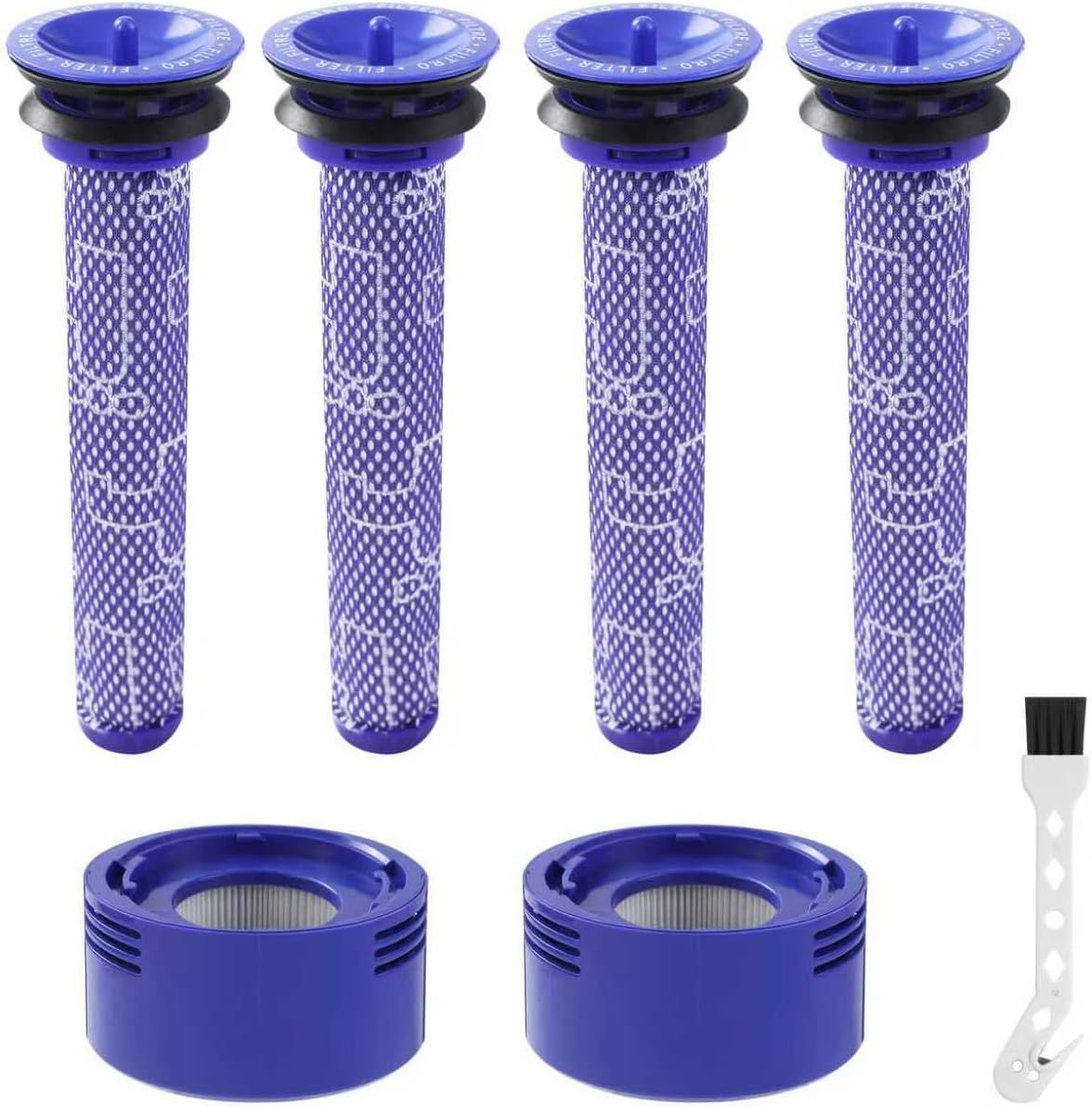 Staubsaugerfilter – 6 Stück – Baumwolle Und Silikon – Hepa-filterung – Für Dyson V7 V8 – Lila