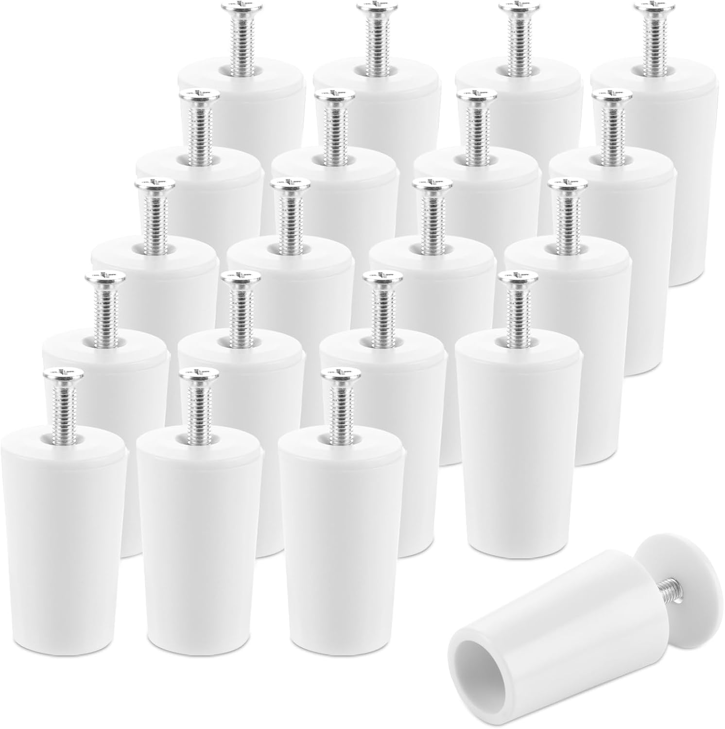Rollladenstopper – 20er-pack – Weißer Kunststoff, 40 Mm – Mit Schrauben – Für Stahllamellen