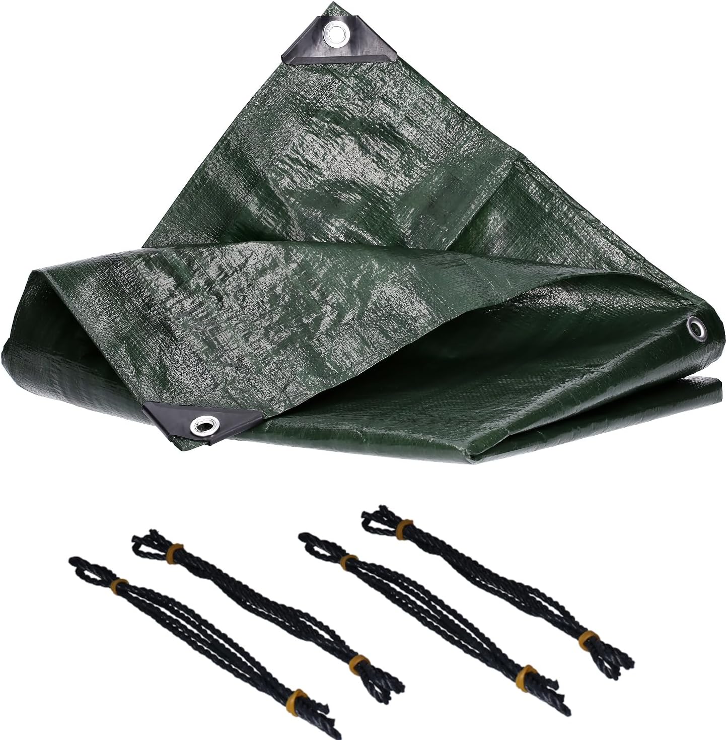 Verstärkte Pe-plane 3x4m 140g/m² Wasserdicht Mit Aluminiumösen Und Seilen Für Garten, Camping Und Baustelle
