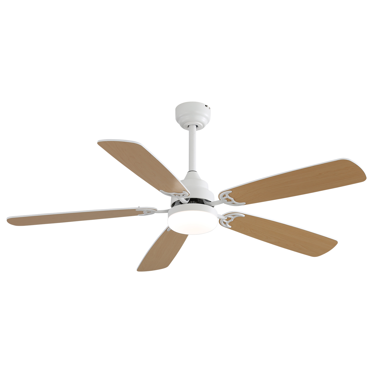 Deckenventilator Mit Beleuchtung 132cm 18w Led Dimmbar 3 Farben Leiser Reversibler Motor Modern Mattweiß