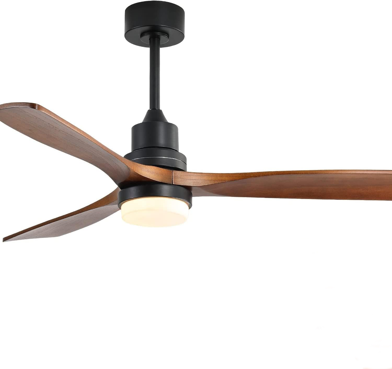 Deckenventilator Mit Beleuchtung 132cm Reversibler Dc-motor 6-stufen-fernbedienung Metall Und Holz Minimalistisch Schwarz