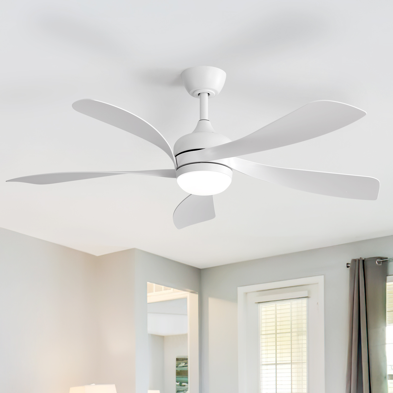 Deckenventilator Mit Beleuchtung 42 Zoll Fernbedienung Leiser Dc-motor Abs Modern Weiß