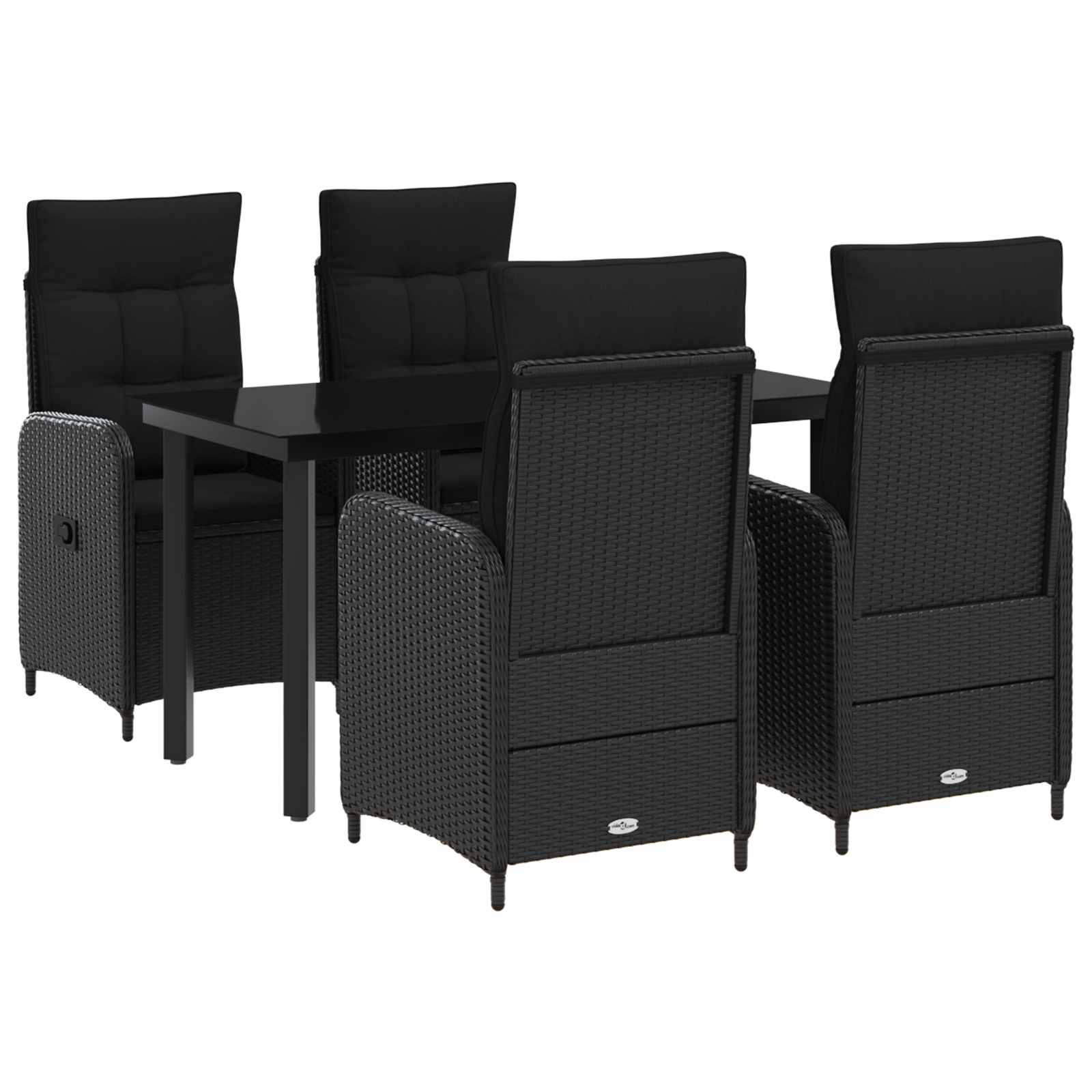 Maison Exclusive - Garten Essgruppe 5 Stk. Schwarz 140 X 70 X 74