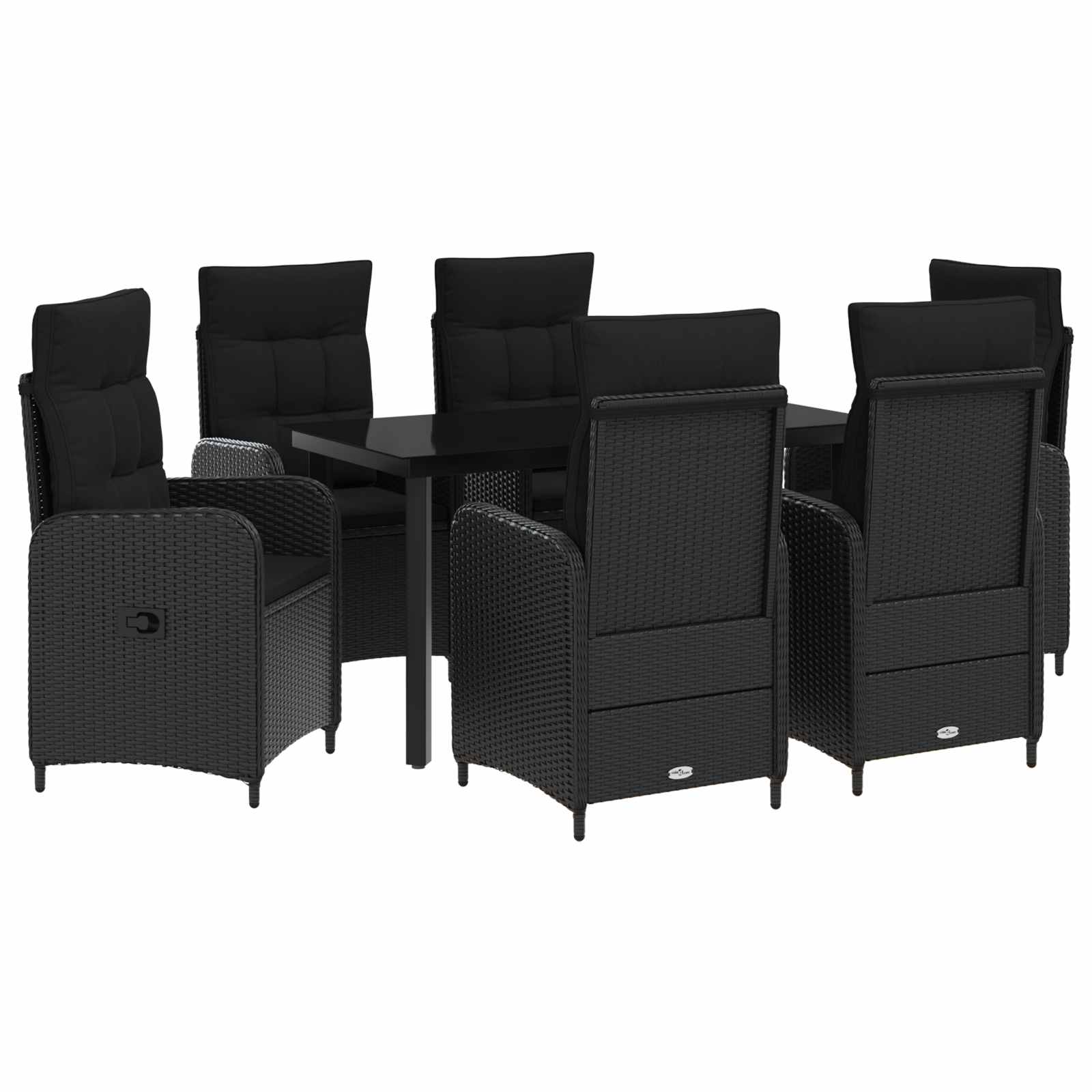 Maison Exclusive - Garten Essgruppe 7 Stk. Schwarz 140 X 70 X 74