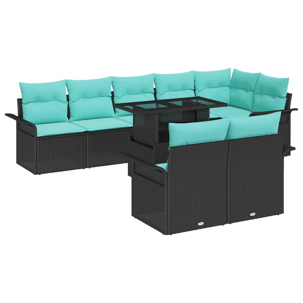 Maison Exclusive - Gartensofa-set 9 Stk. 8-sitzer Schwarz