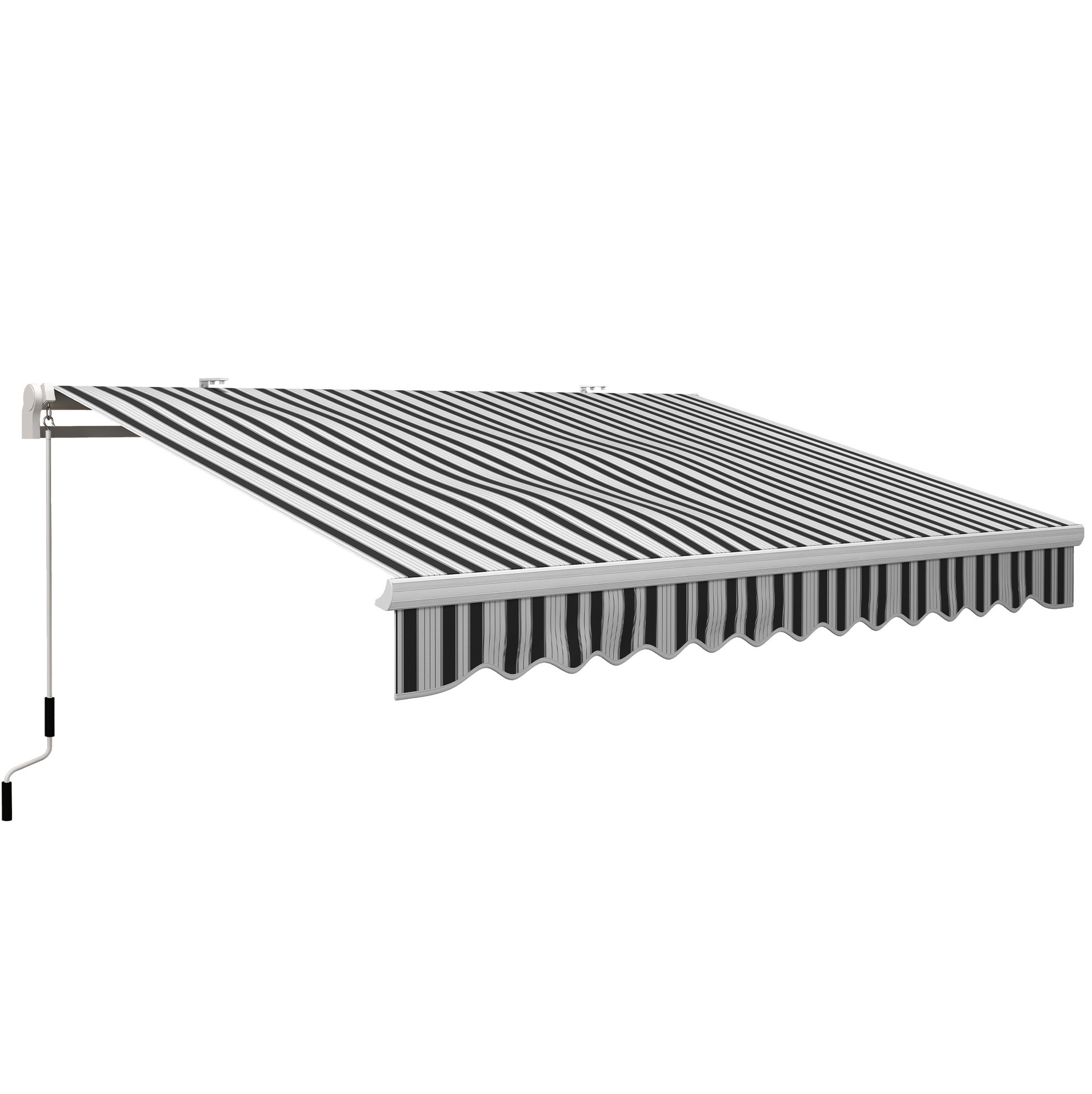 Manuelle Kassettenmarkise 395 X 245 Cm Aus Aluminium Und Uv-polyester Mit Kurbel Homvra