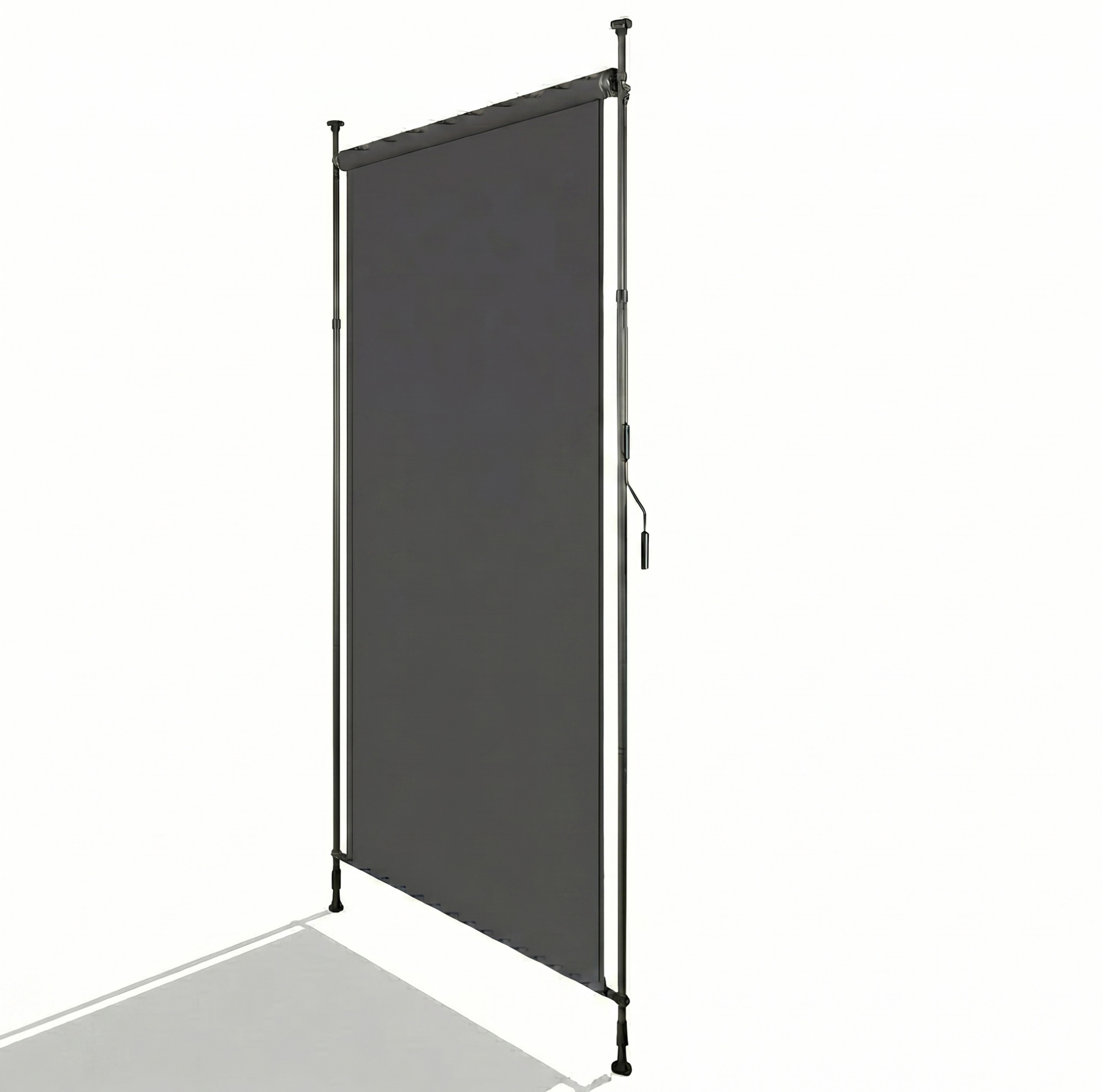 Senkrechte Außenmarkise 120 X 270 Cm, Ausziehbar, Mit Kurbel, Ohne Bohren
