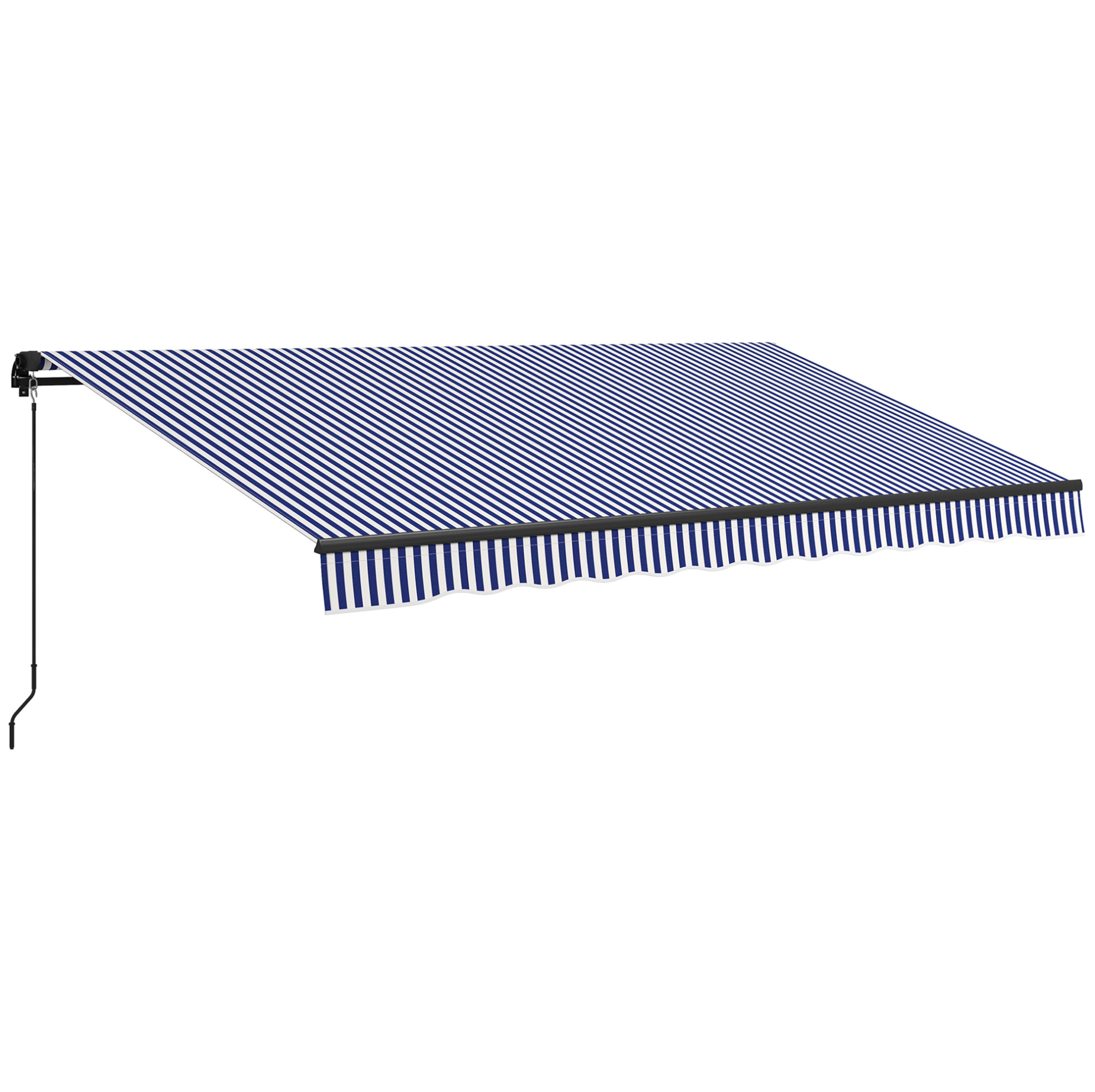 Wandmarkise 4 X 3 M Mit Kurbel, Aluminium Und Polyester Blau/weiß Homvra