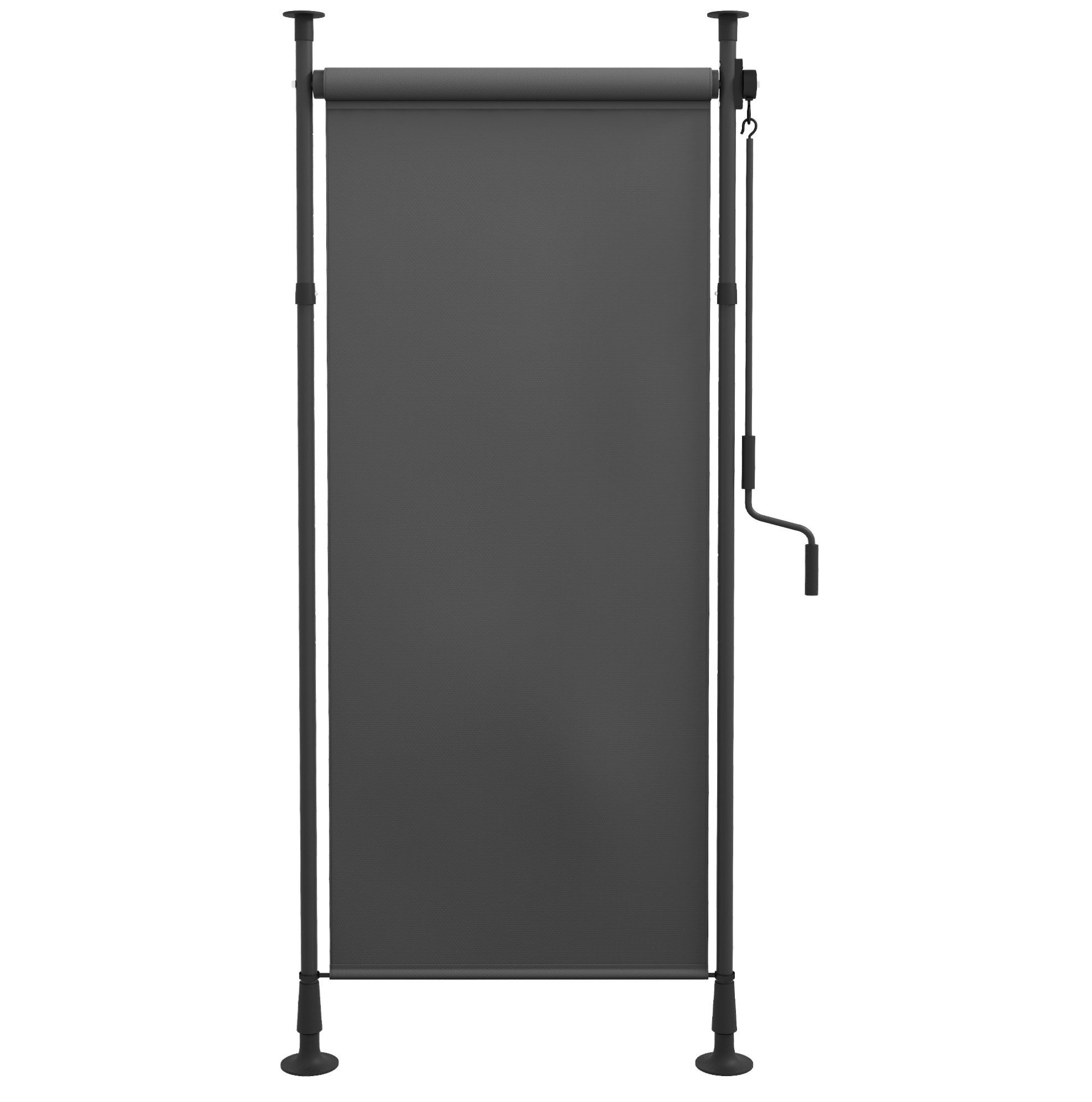 Vertikalmarkise Für Balkon 120 X 220–310 Cm Aus Polyester Und Aluminium, Dunkelgrau