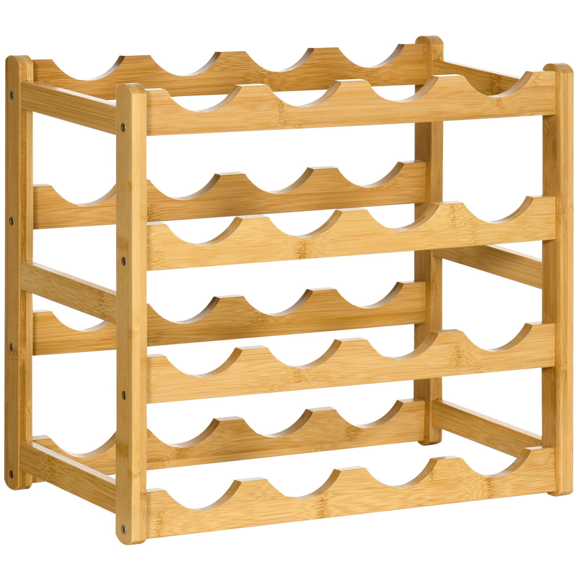 Bambus-weinregal Für 16 Flaschen, 43 X 23,5 X 38 Cm, Naturdesign Homvra