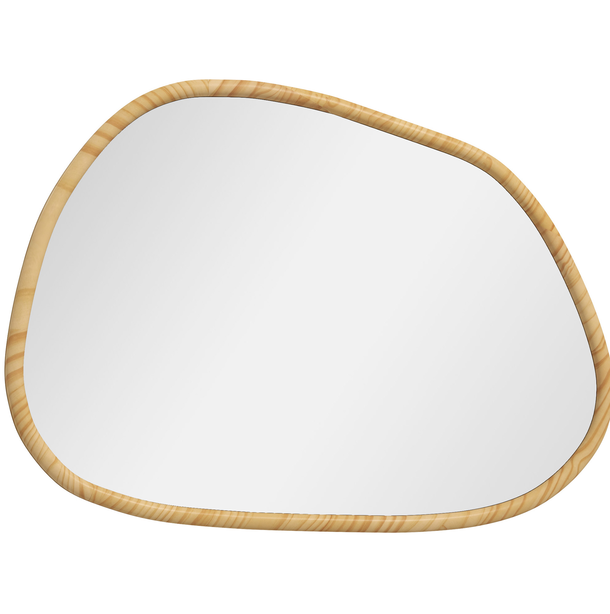Asymmetrischer Wandspiegel 70 X 50 Cm Mit Naturholzrahmen Homvra