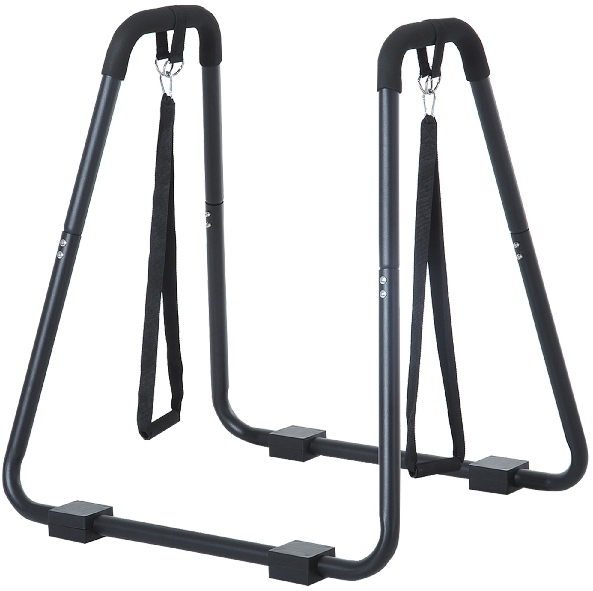 Schwarze Dip-station Aus Stahl 90 X 81 X 92,5 Cm Mit Suspension Trainer