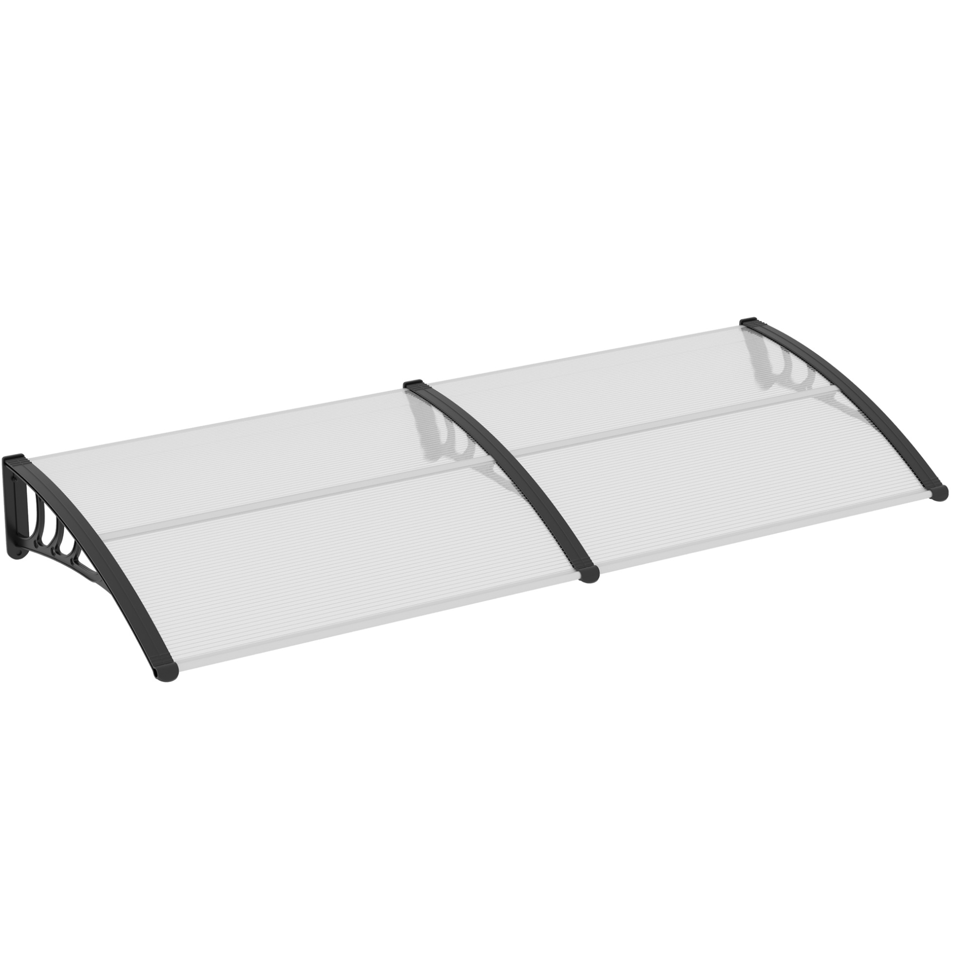 Türvordach 75 X 195 X 23 Cm Aus 5 Mm Polycarbonat Und Aluminium, Transparent