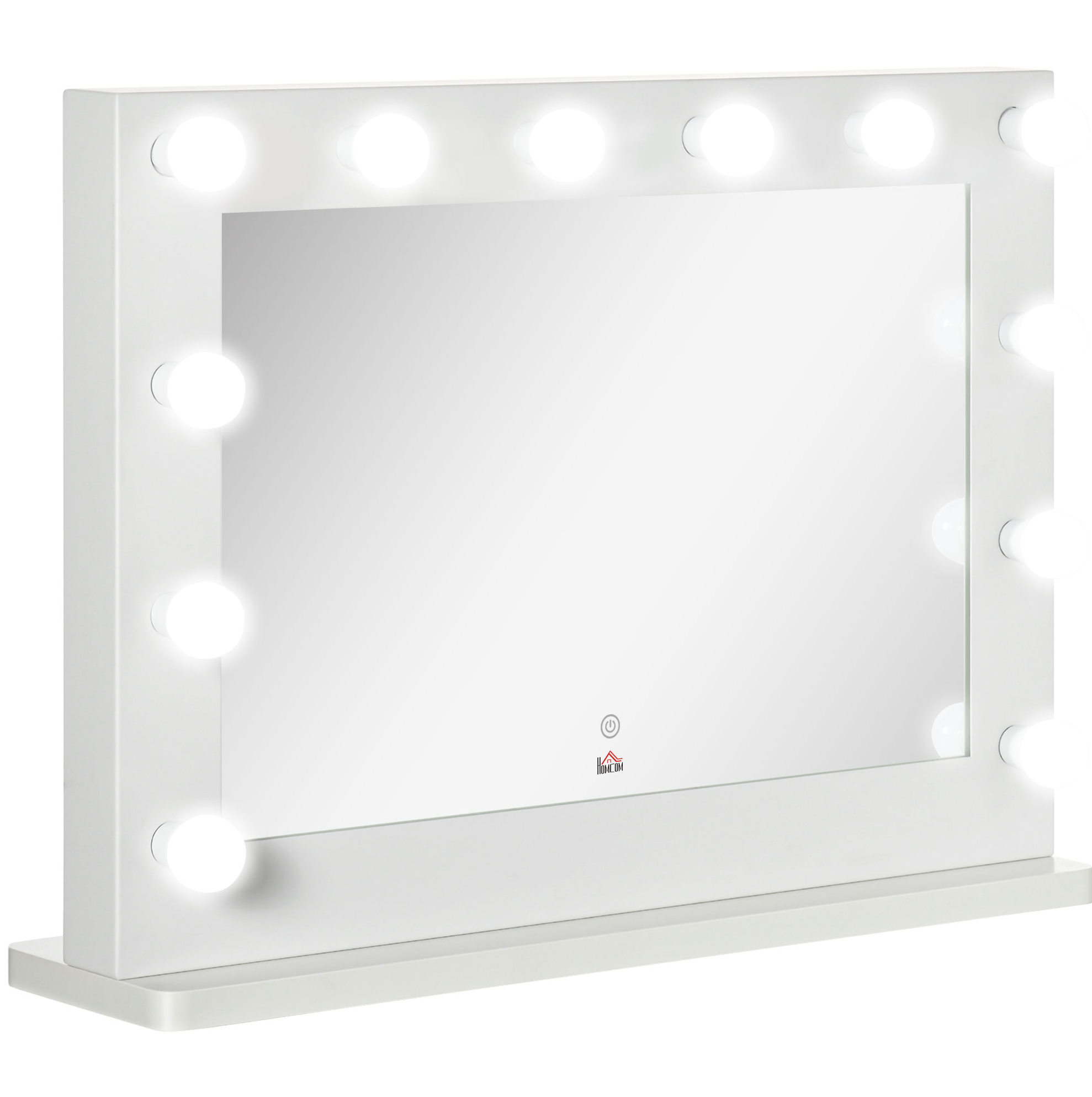 Led-schminkspiegel 80 X 60 Cm Weiß Homvra