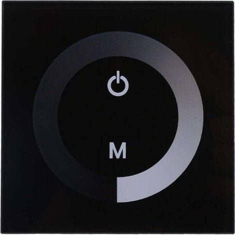 Fydun Dimmbarer Led-dimmerschalter Mit Touchpanel, Einfarbig, Wandsteuerung, Led-streifen Mit Touchpanel, Dc 12v-24v, Geräuschlos (schwarz)
