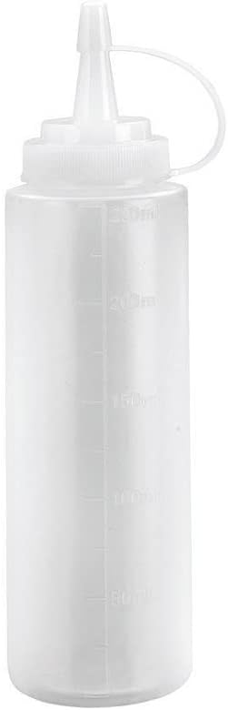 Flexible Ausgießflasche – 1 Stück – Transparenter Kunststoff – Mit Skala Für Präzises Dosieren – Profiküche – Weiß, 5 X 5 X 15 Cm